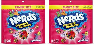 Gummy Clusters Candy, Rainbow, Resealable 18.5 Ounce Big Bag (Pack of 2)