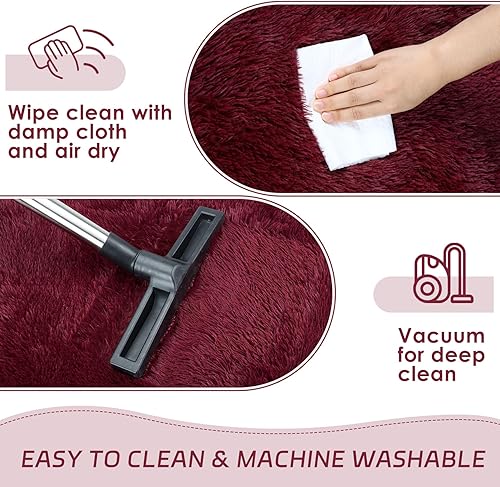 Miniatura 83 de duduta Alfombra rectangular negra suave y esponjosa de 3 x 5 pies, alfombra de felpa peluda para dormitorio, guardería, sala de estar, decoración