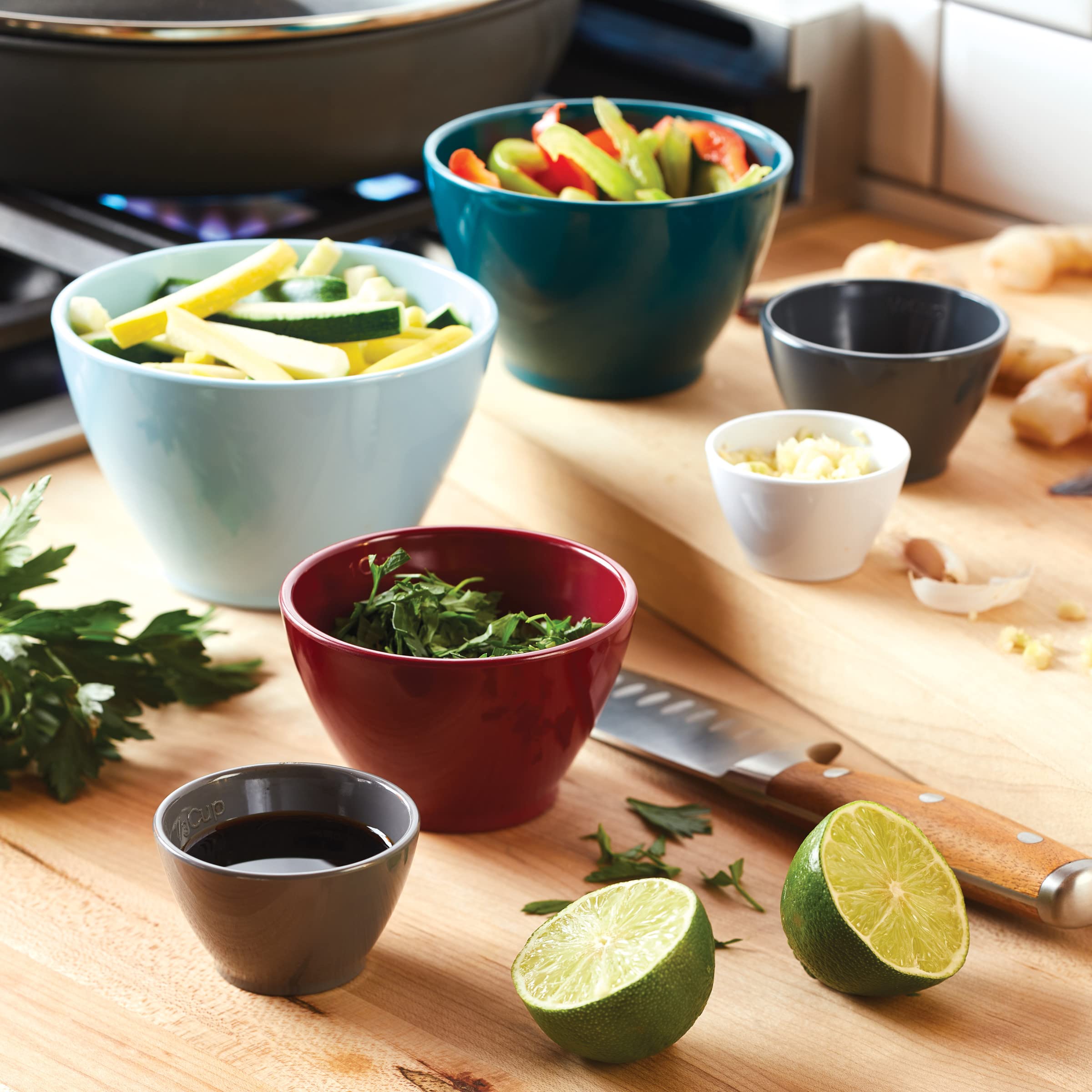 Rachael Ray Tools and Gadgets Messbecher-Set, stapelbar, verschiedene Farben, 6-teilig
