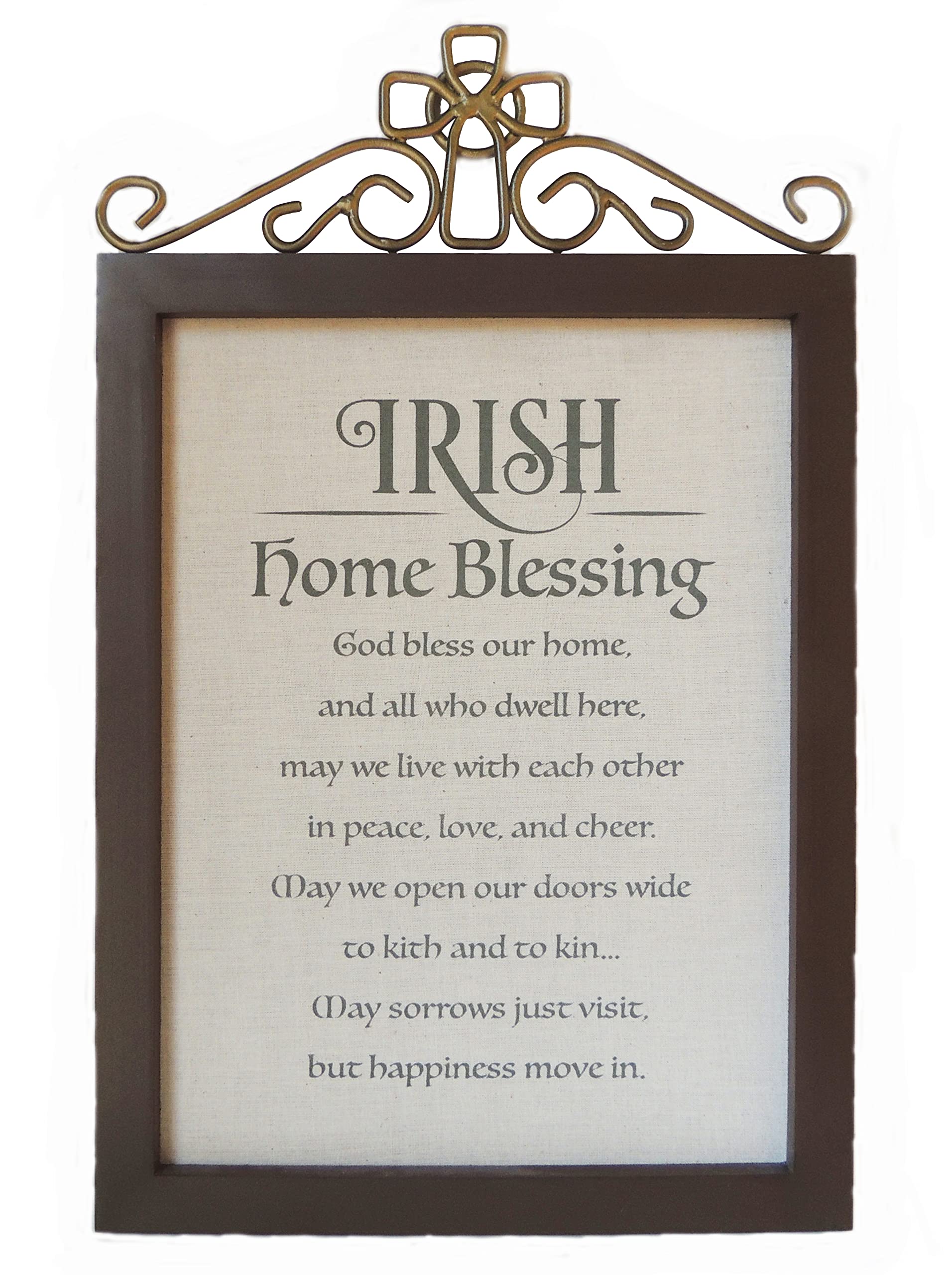 Cathedral Art Abbey & CA Gift Irish Home Blessing Wall Plaque W/Metal Celtic Cross, One Size, Multi