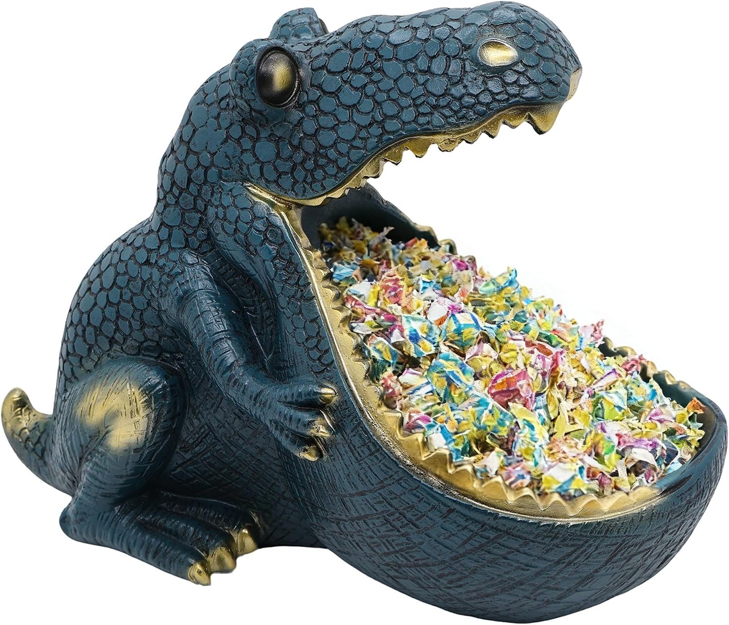 Dinosaur Key Holder Statues,Fun Animal Hippo Large Candy Dish,Candy Dish Bowl for Office Desk Unique,Modern Key Holder for Dino Figurine,Suitability Desk Candy Bowl and Entry Table Decor Items