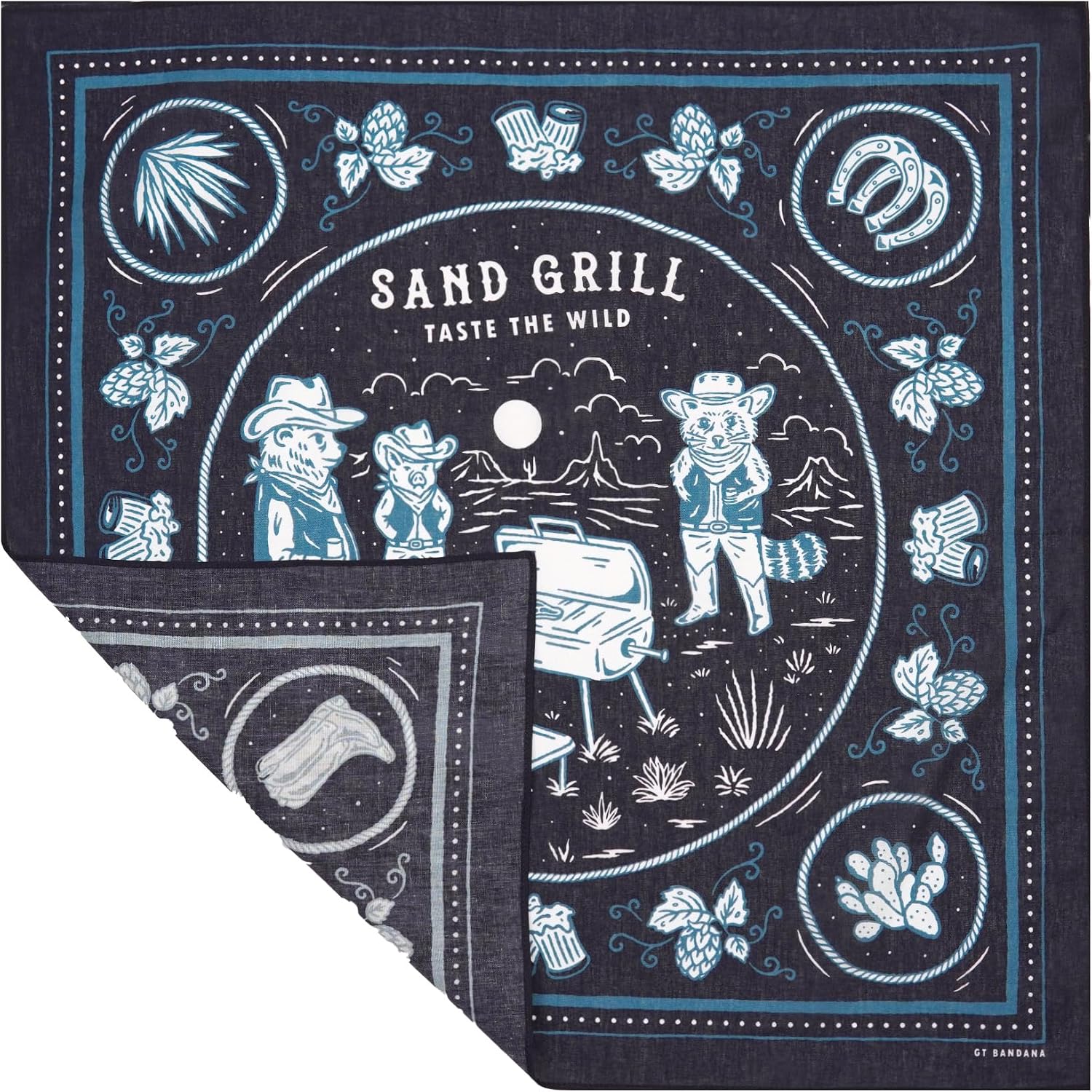 Animal Themed Cotton Bandana 22×22 Inches Multi-Purpose Headwrap