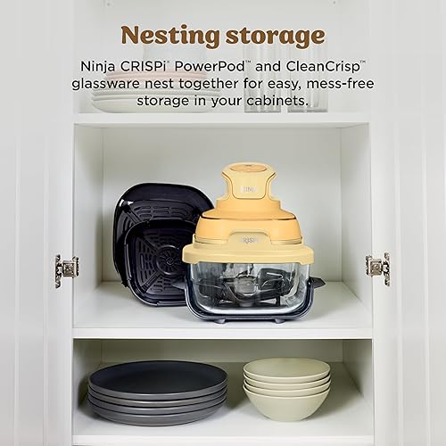 Miniatura 16 de Ninja  Freidora de aire  Sistema de cocina portátil 4 en 1 Crispi  Envases de vidrio de 4QT y 6 tazas, platos para crujientes y tapas de