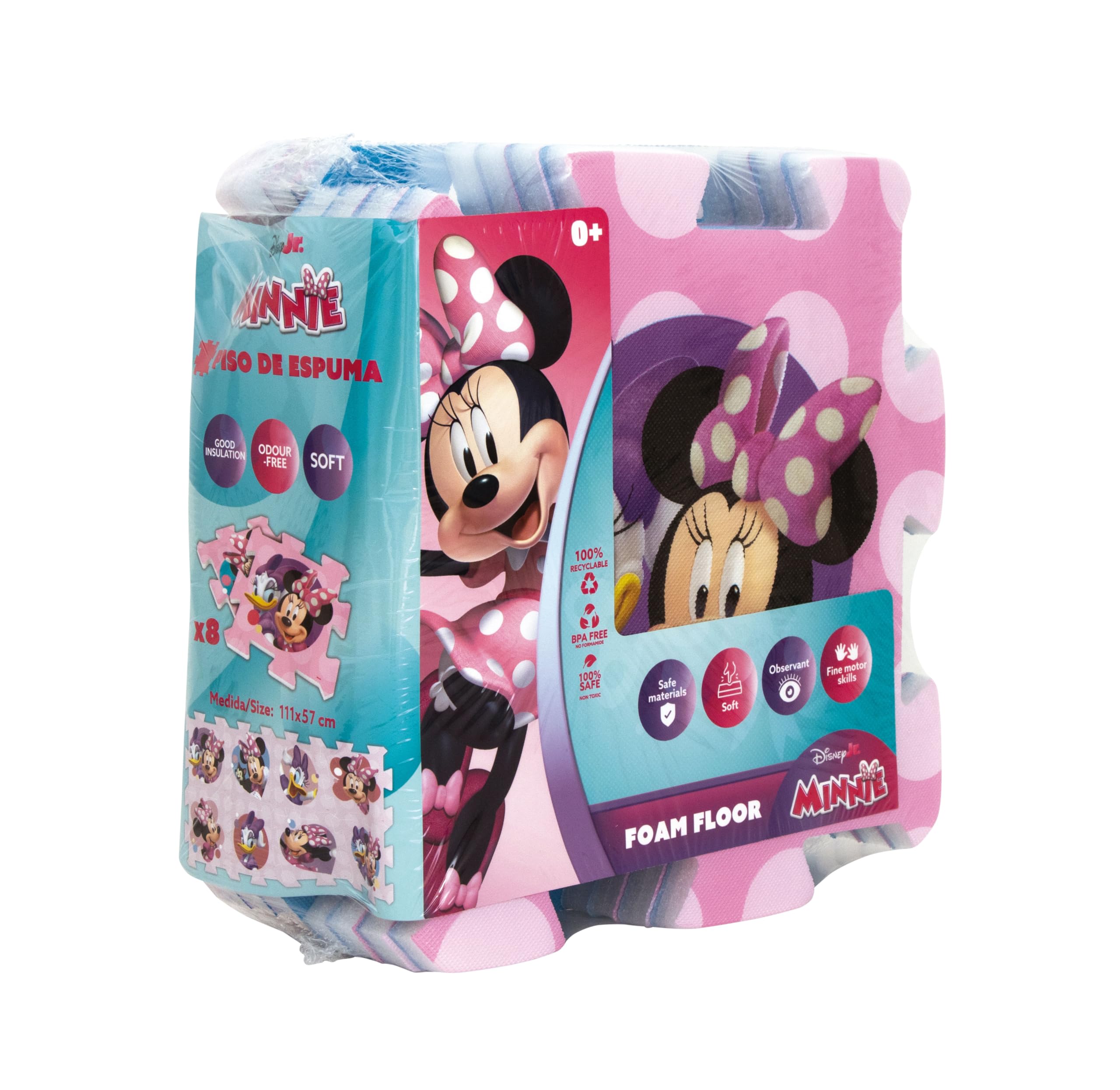 ARDITEX - Juego de Alfombra en Forma de Puzzle Fabricado de Foam de Disney Minnie y Daisy - 111x57cm - Color Rosa
