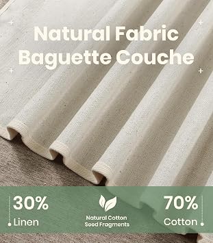 XL Linen Cotton Bakers Couche 39x25 for Baguette & Bowl Cover