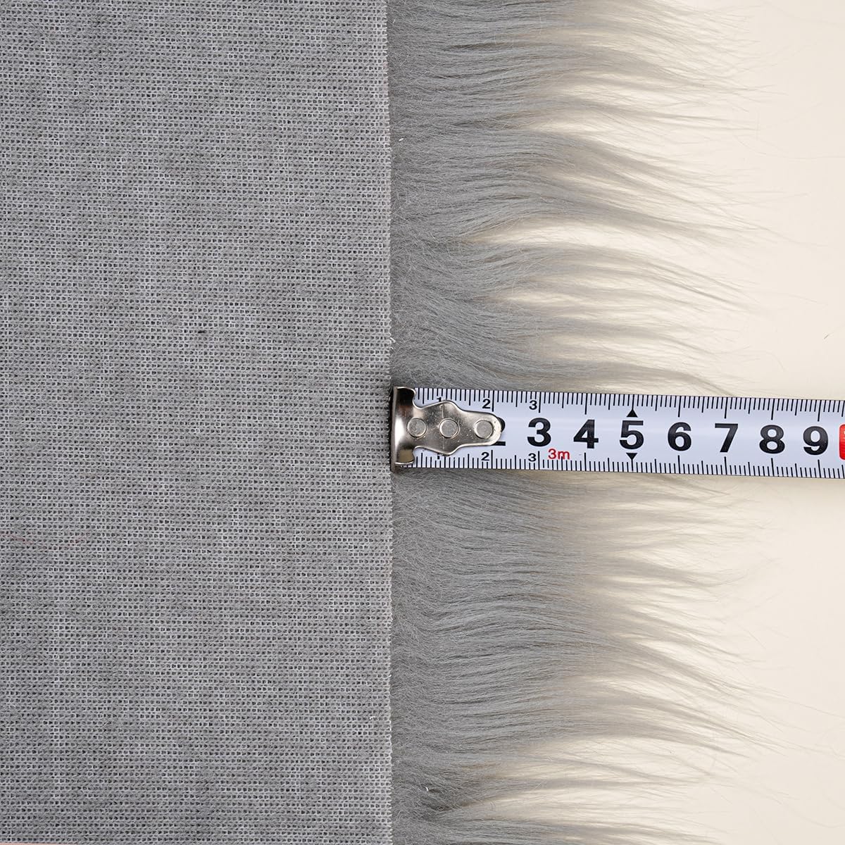 Gray Faux Fur Fabric by The Yard for Crafts 36" X 61" Inch Wide Furry Fabric for Sewing, Costumes, Upholstery & Pillows Long Pile Faux Fur(Gray,One Yard)