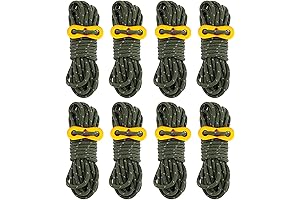Ultralight Tent Guy Lines 8 Pack 4mm, Perfect Camping Accessory for Reliable Tent Stability