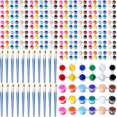 Mini juego de pintura acrílica, kit de pintura para niños, almacenamiento de tiras de contenedor, 12 colores, tiras de pinturas acrílicas para niños