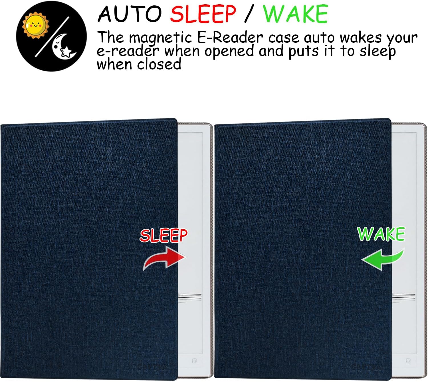 Magnetic Stand Folio Case for 10.65'' iFLYTEK AINOTE 2 (2025 Released) Ultra-Thin Lightweight Premium PU Leather Cover with Built-in Pen Holder, Auto Sleep/Wake (Cloth Bark Blue)