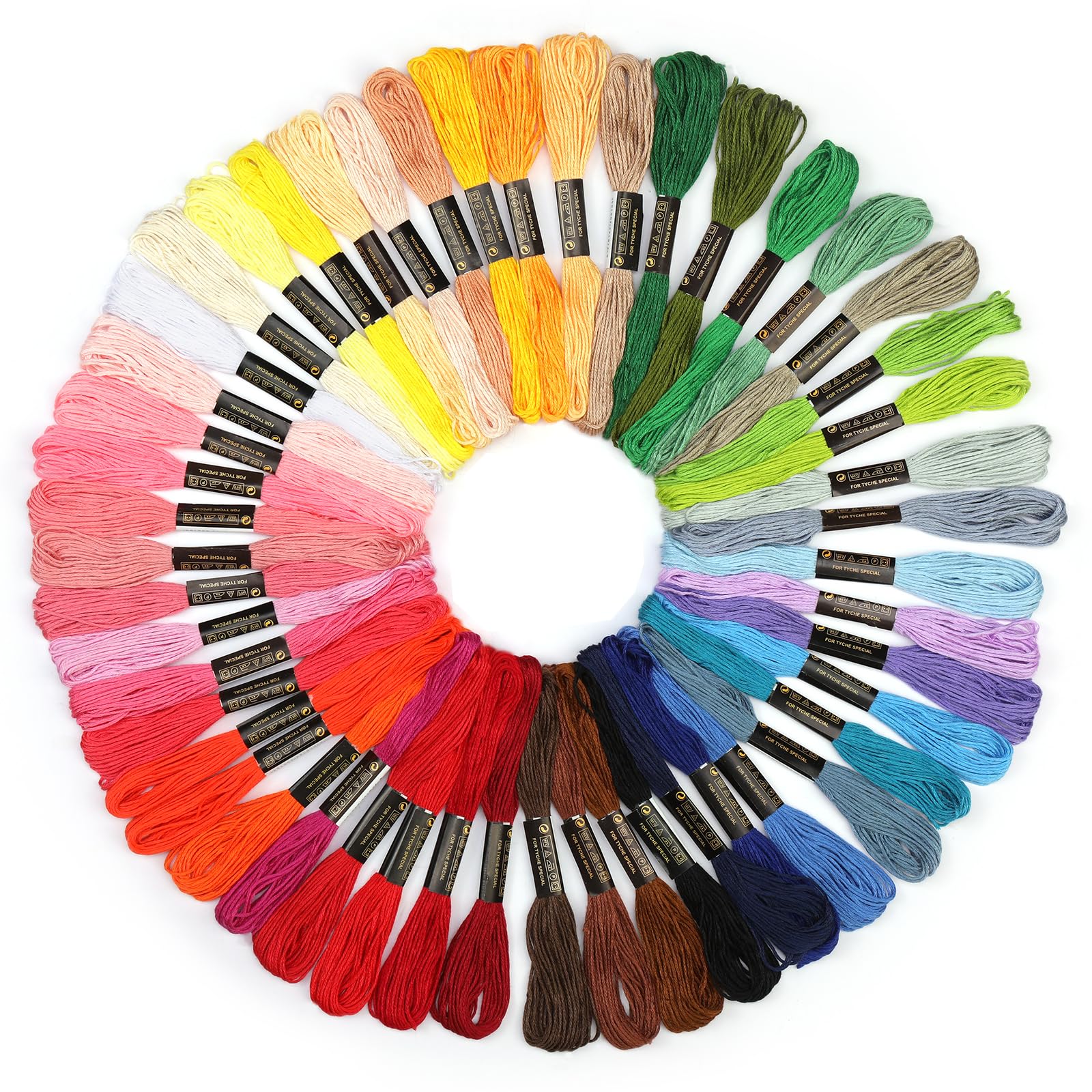SUVSOON Embroidery Threads, 50 Skeins of Embroidery Floss with Rainbow Colors, Cross Stitch Thread, Friendship Bracelet String Cross Stitch for Knitting DIY Art Crafts Project