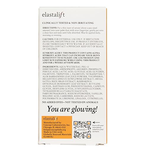 Miniatura 9 de Elastalift Suero facial de vitamina C para manchas de edad arrugas y líneas de expresión Suero facial antienvejecimiento con vitamina C y ácido