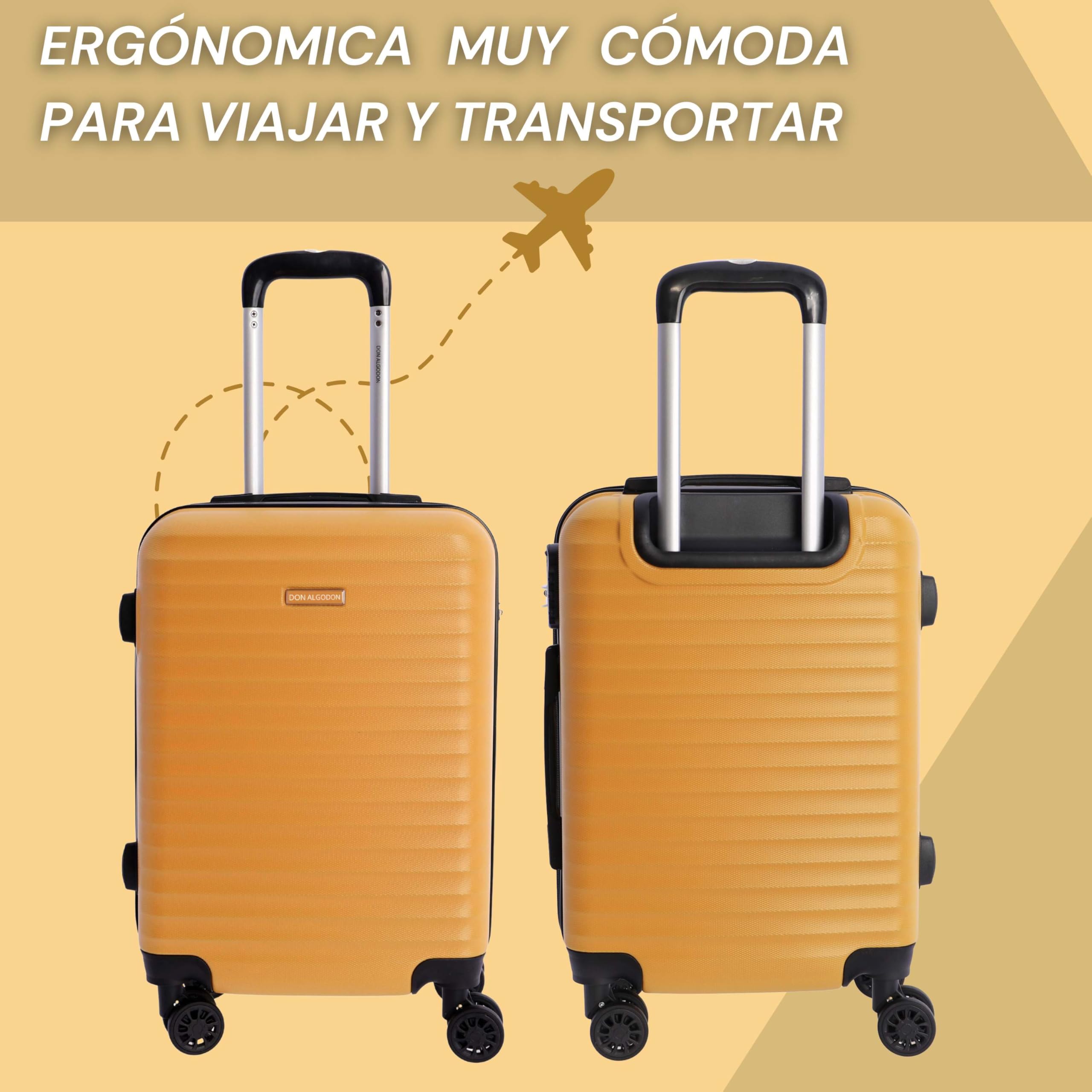 DON ALGODON - Maleta Cabina 55x40x20 - Maletas de Viaje Cabina Resistente Ryannair - Trolley Equipaje para Avion Resistente con 4 Ruedas de 360º y Candado Numérico, Iris
