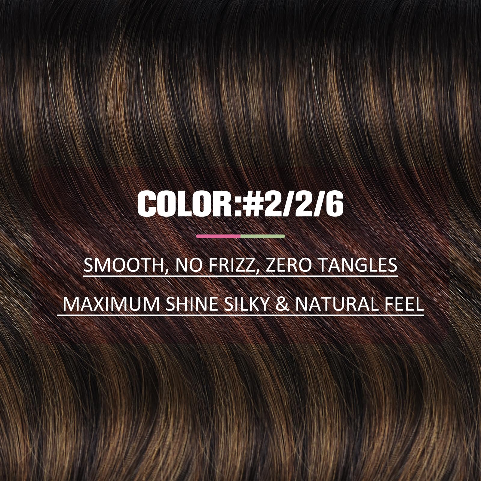 YoungSee Tape in Hair Extensions Human Hair Dark Brown Ombre Medium Brown - Image 4