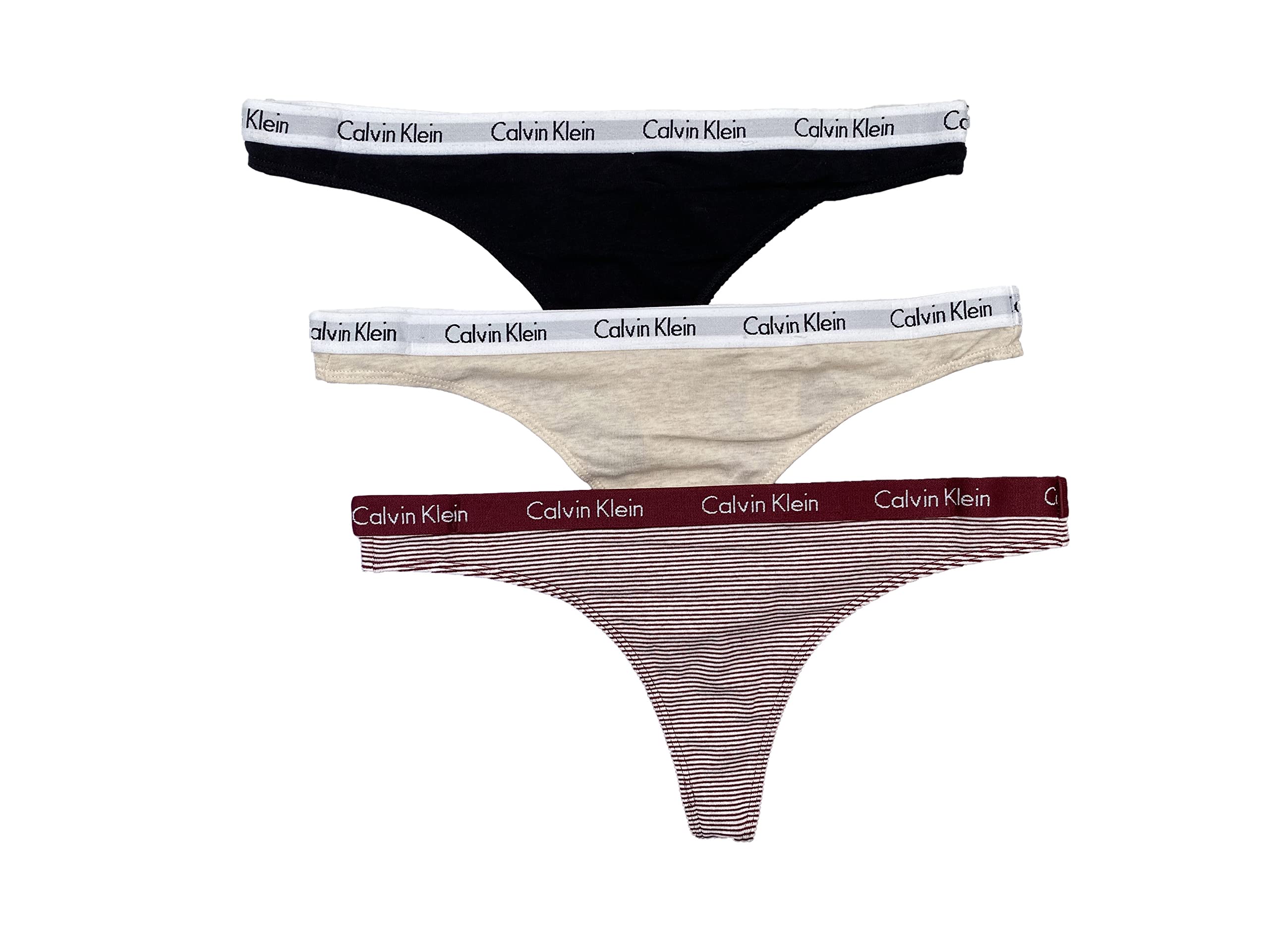 Calvin Klein Women s Carousel Cotton Thongs 3 Pack B 1259-648 S Medium