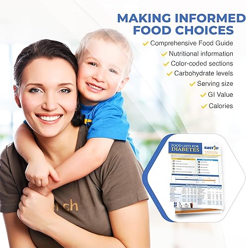 Miniatura 5 de Tabla laminada de alimentos para diabetes de 8.5 x 11 pulgadas y planificador de comidas para diabéticos  Lista de 345 alimentos  Tabla de lista de