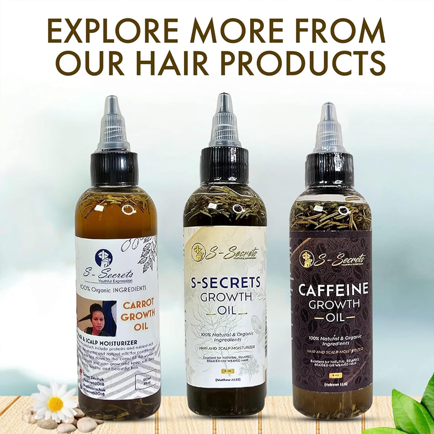 S-Secrets Scalp and Hair Oil for Women, 4oz, Natural Scent, Liquid Formula, Enriched with 21 Natural Ingredients. Ideal for All Hair Types. Founded by a Black Woman
