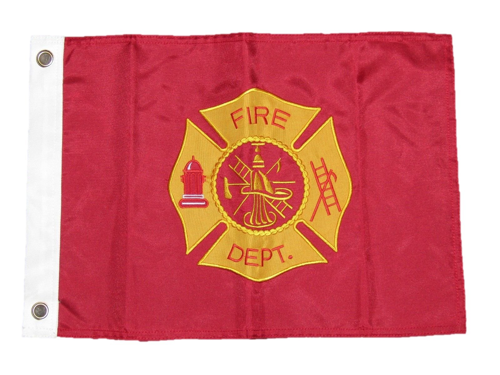 AES 12x18 Embroidered Fire Department Double Sided 2ply 300D Solarmax Nylon 12"x18"