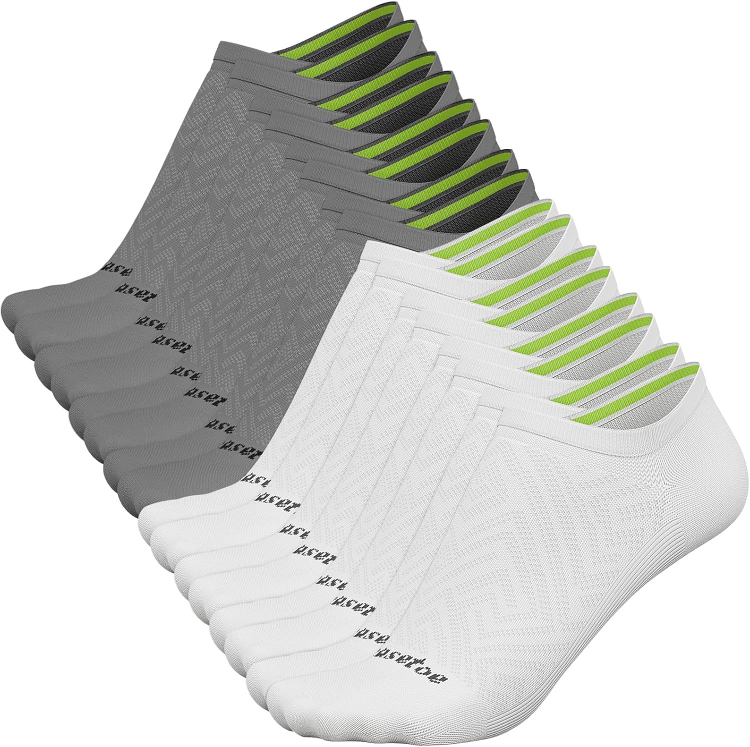 No Show Socks Women, 8 Pairs Low Cut Ankle Non Slip Casual Invisible Liner Athletic Running Socks 8-11 White+grey 8