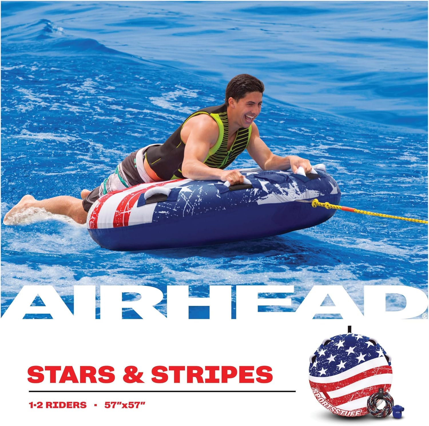 Sportsstuff Stars & Stripes | Towable Tube for Boating with 1-4 Rider Options