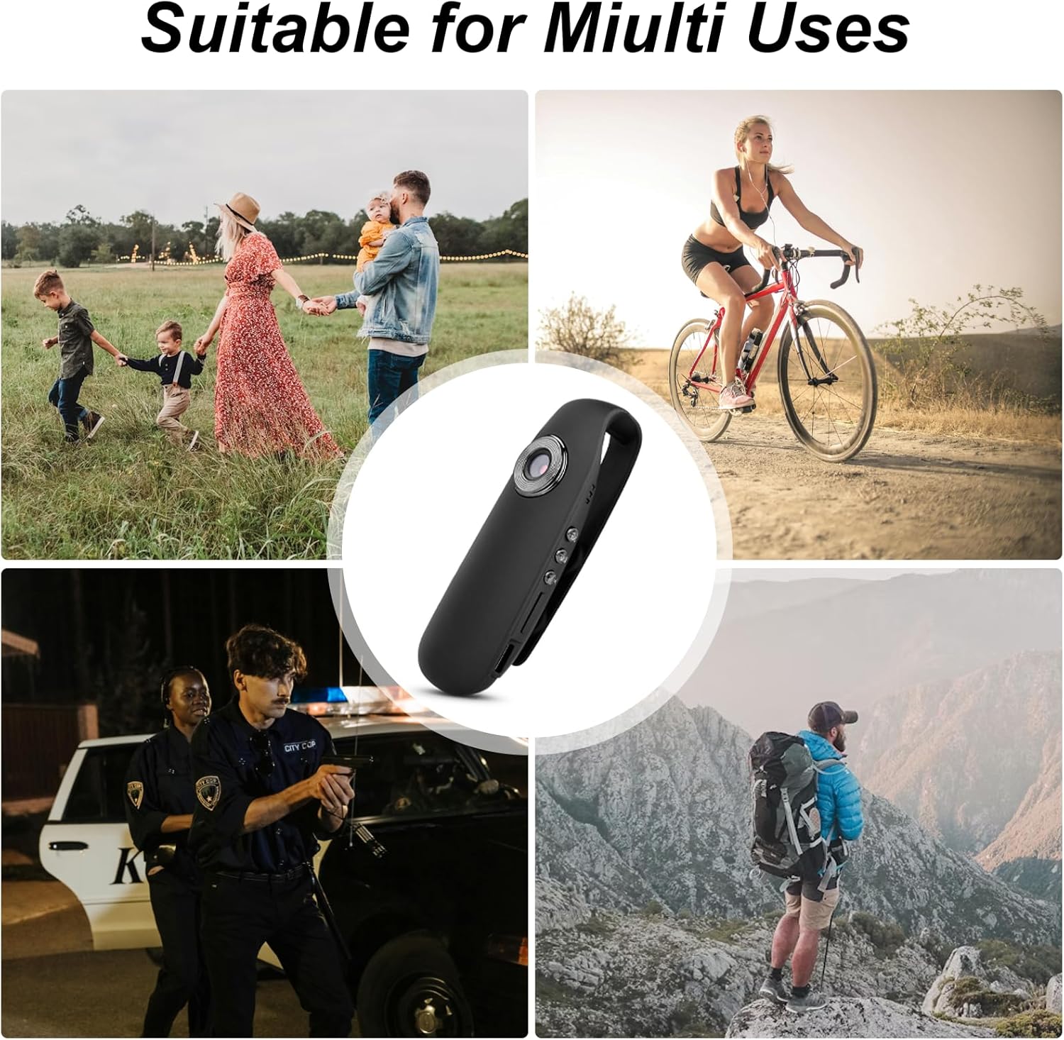 Mini Body Camera with Audio and Video Recording, HD 1080P Bodycam, Small Personal Police Body Cam, Clip on Wearable POV Camera with 32G SD Card, Motion Detection, Loop Record