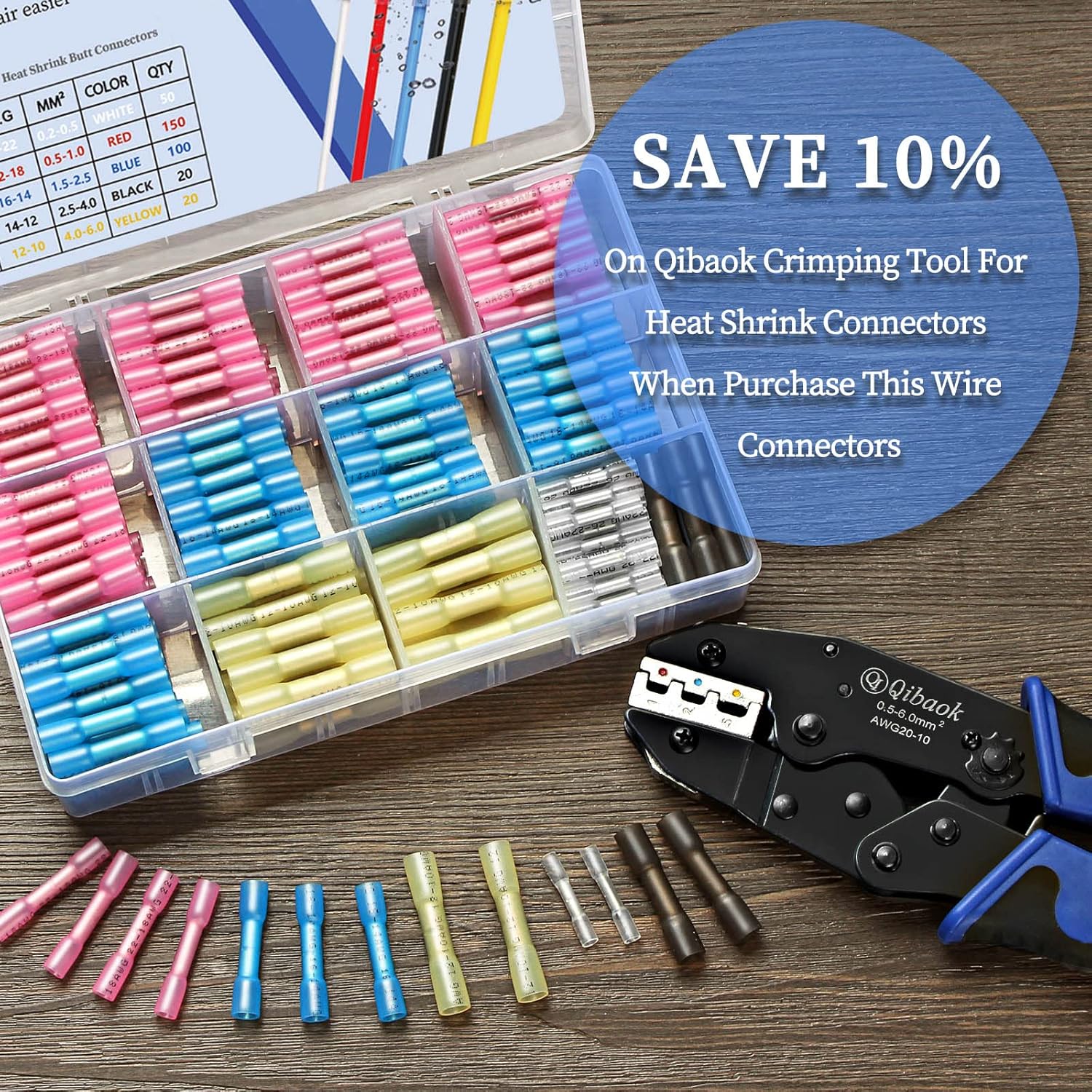 🛒 Crаzу Dеаlѕ Qibaok 340 PCS Heat Shrink Butt Connectors Waterproof Electrical Wire Connectors Insulated Automotive Butt Connectors