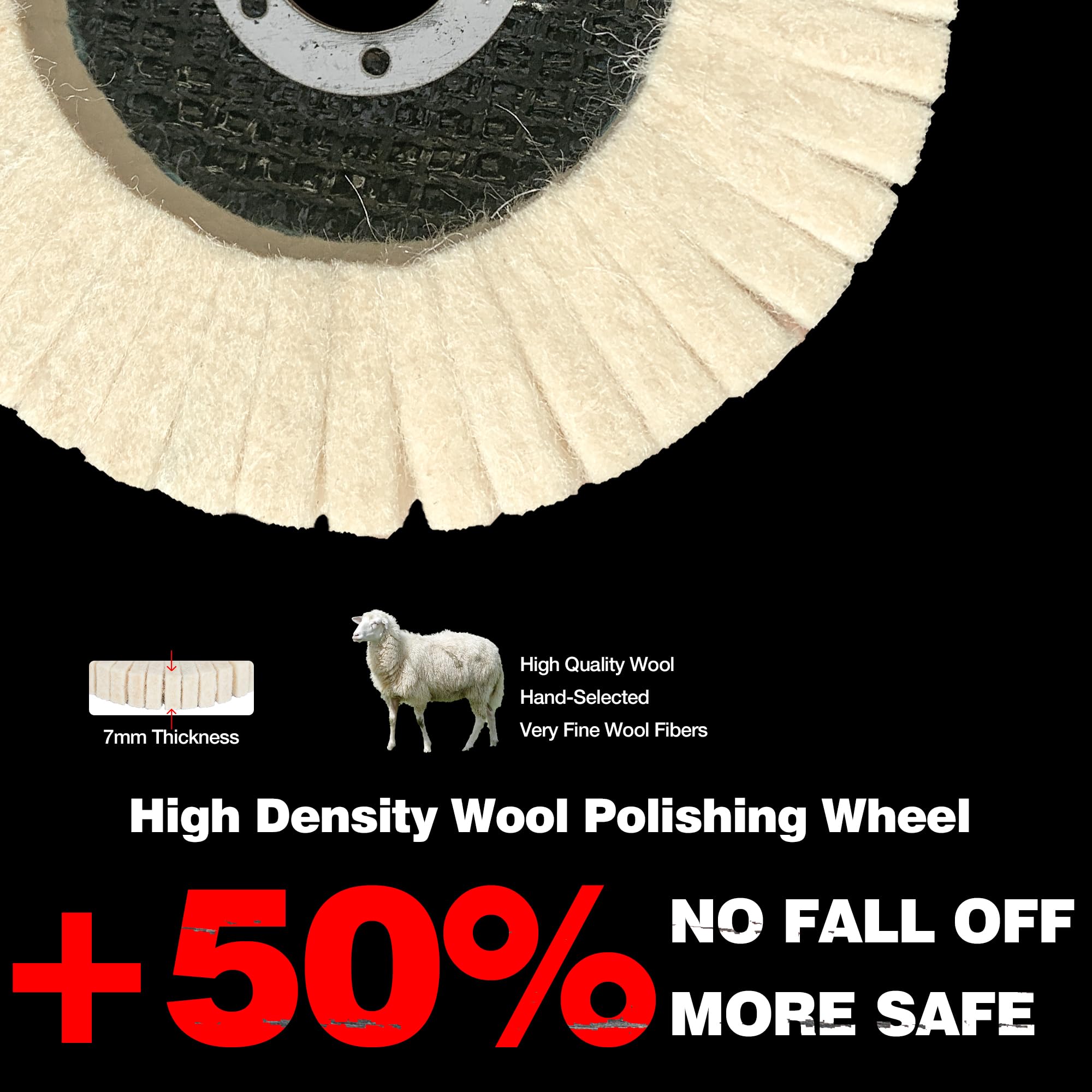 Abrasive Wool Polishing Discs - 5 Pack -4