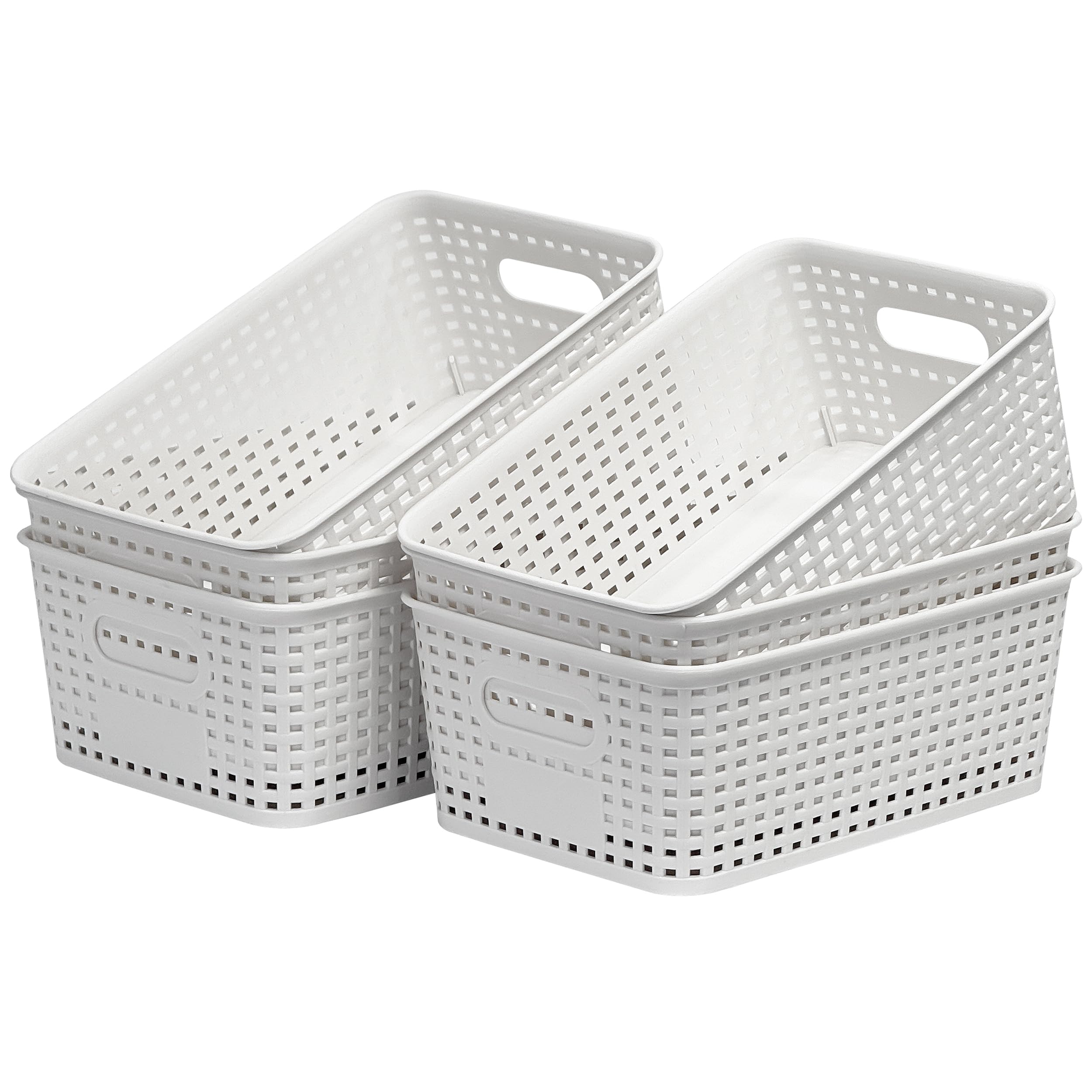 Paniers de rangement plastique ajourés Soddeph pour organiser un placard encombré