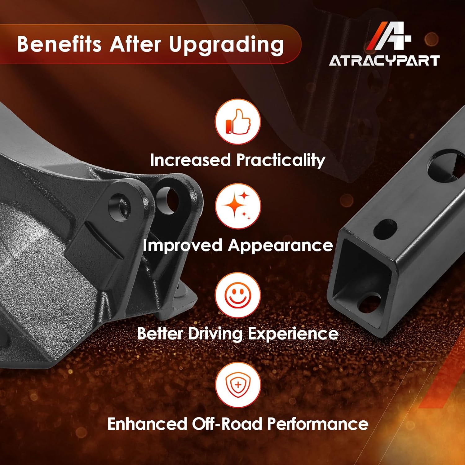 66-2726 Full Leveling Lift Kits 2.5" Front Strut Coil Spacer with Track Bar Relocation Bracket Suspension Lift Kit Compatible With 2011-2025 Ford F250/F350/F450 Super Duty 4WD Trucks