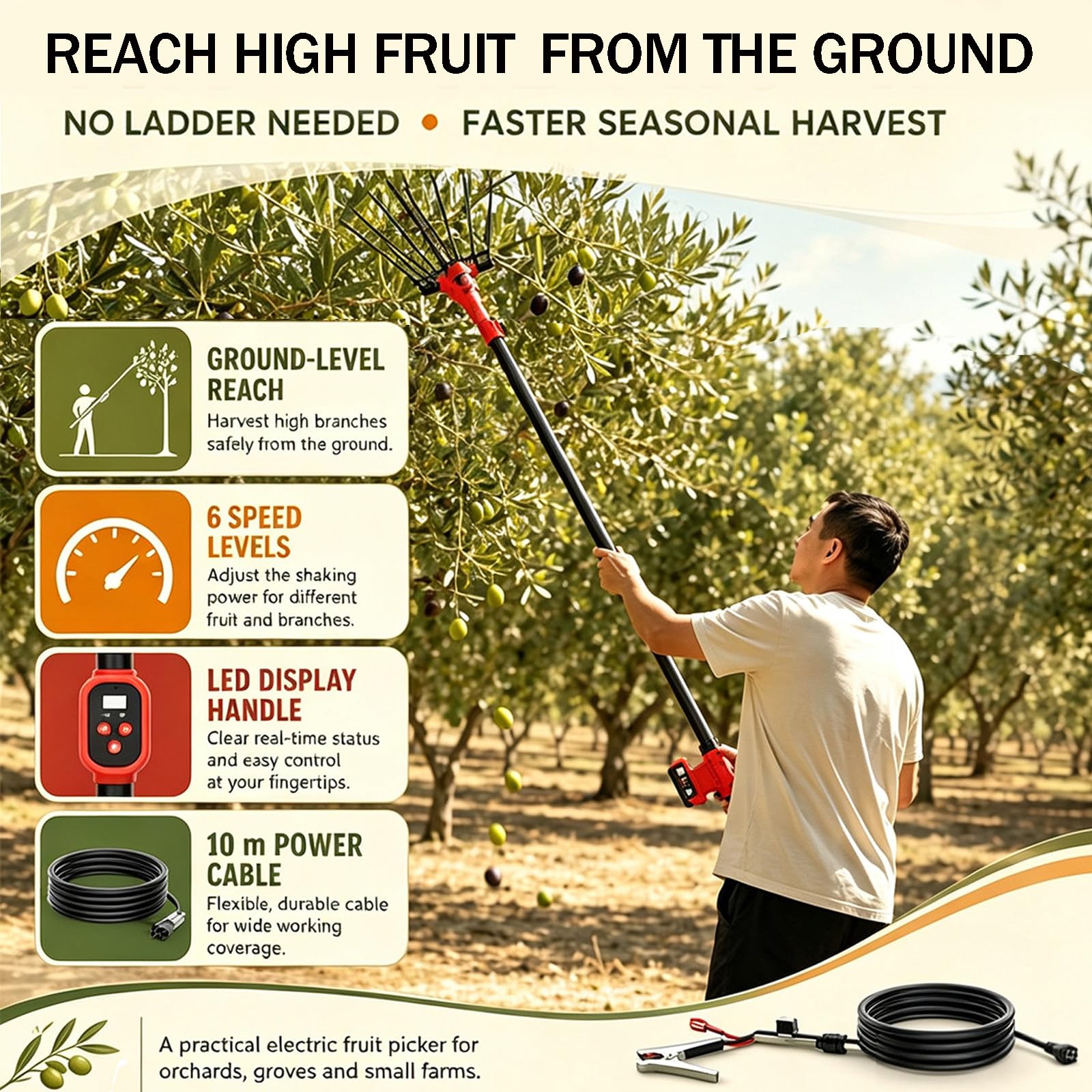 électrique Machine à cueillir Les Fruits sans Fil 250W-Machineonly