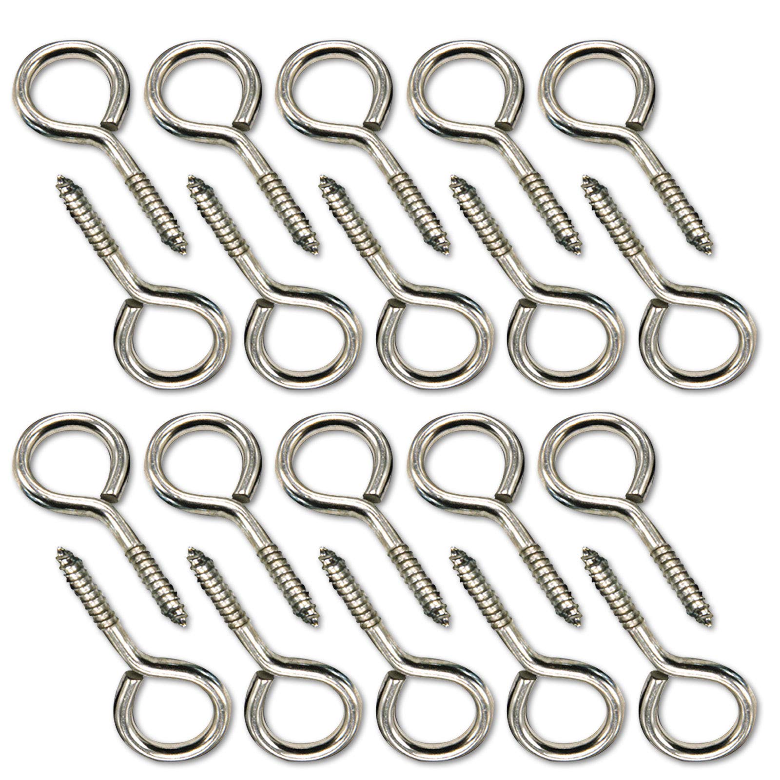 Screw Eyes Zinc Plated Metal Eye Shape Screw Self Tapping Screws Includes (3# 1inch 50 pcs)