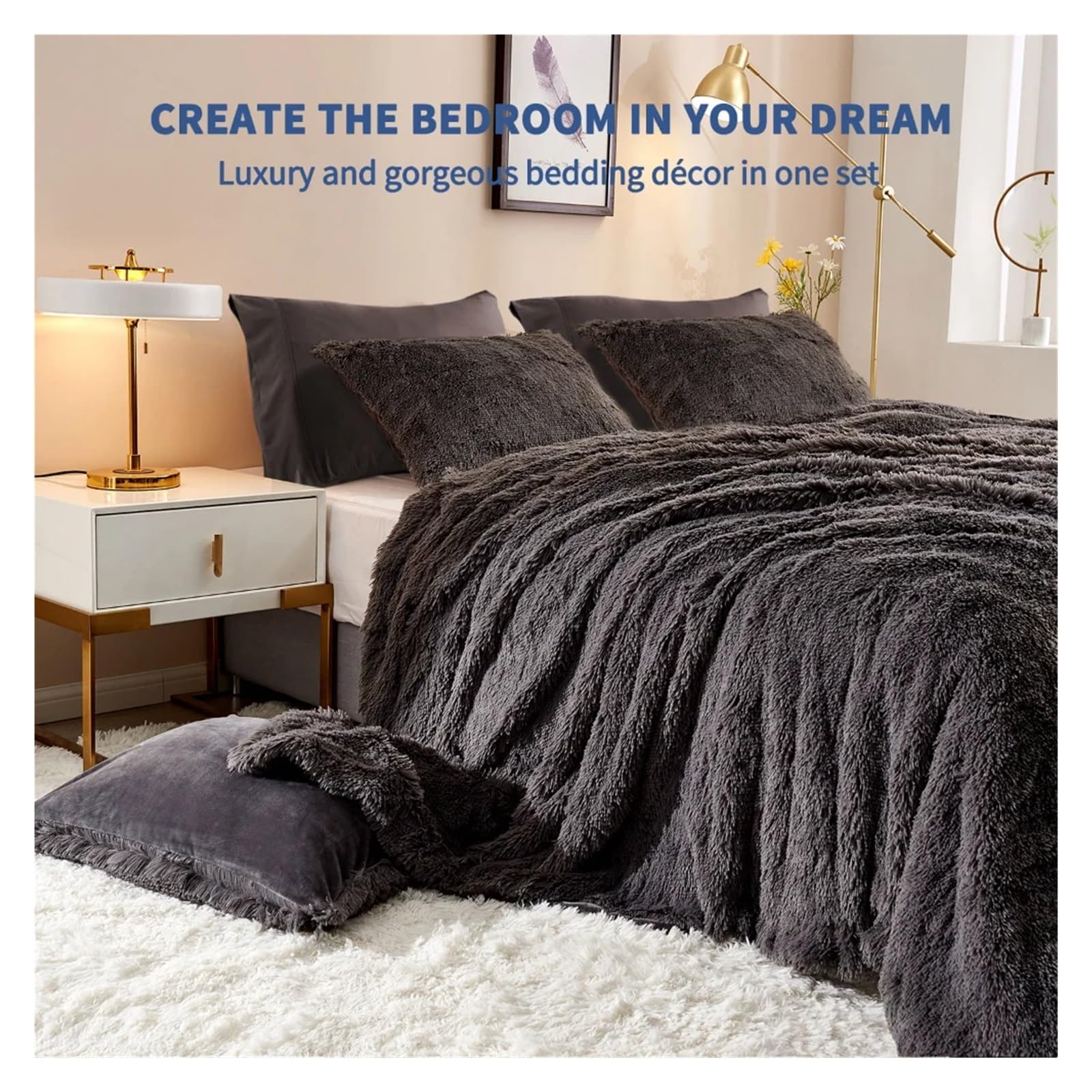 Amazon｜ベッドキルトセット, 掛け布団カバー5点セット、枕カバー2枚