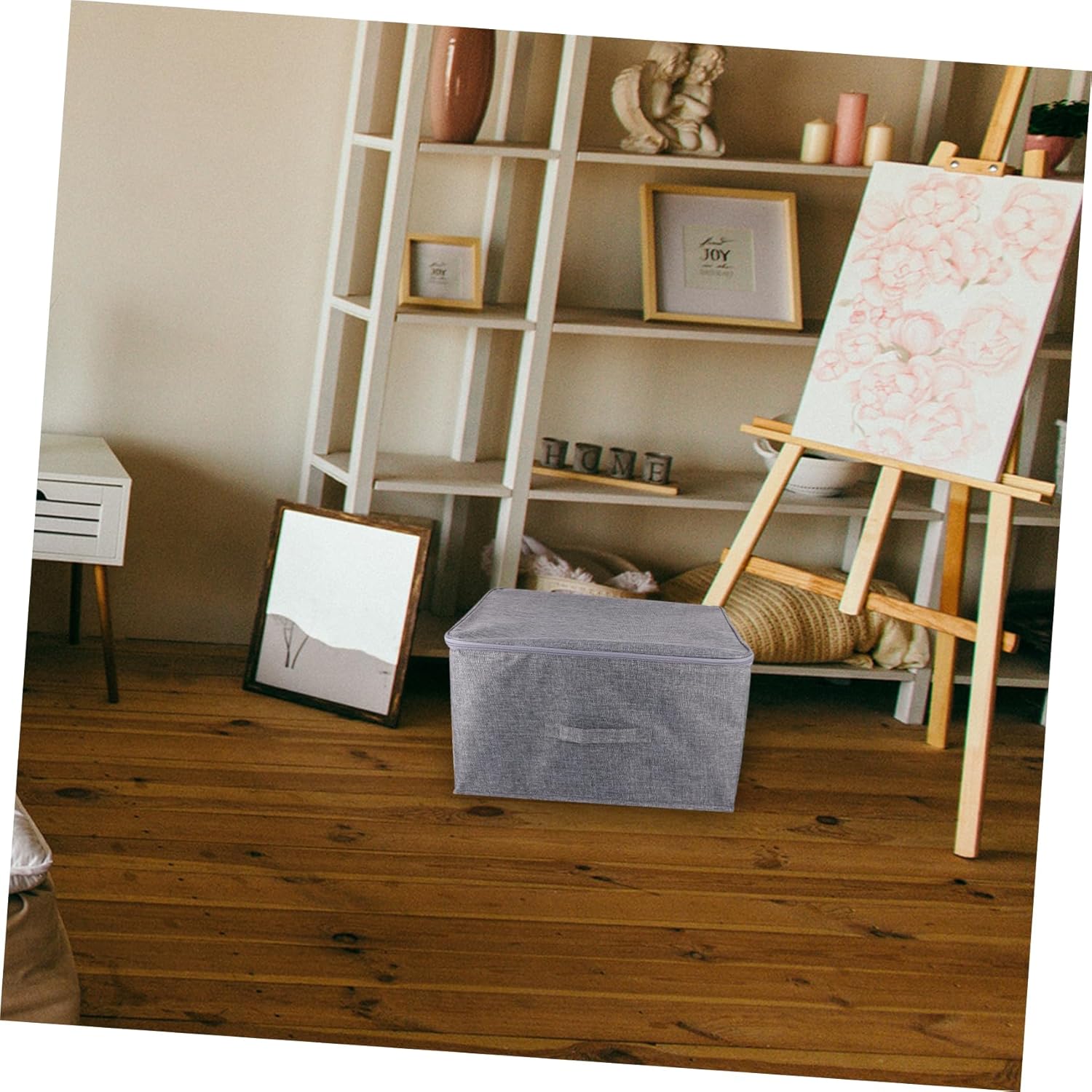 Happyyami Dust Cloth Storage Box Large Capacity Organizer Zip Lid for Clothes Seasonal Items and More Design for Closet and Attic Organization