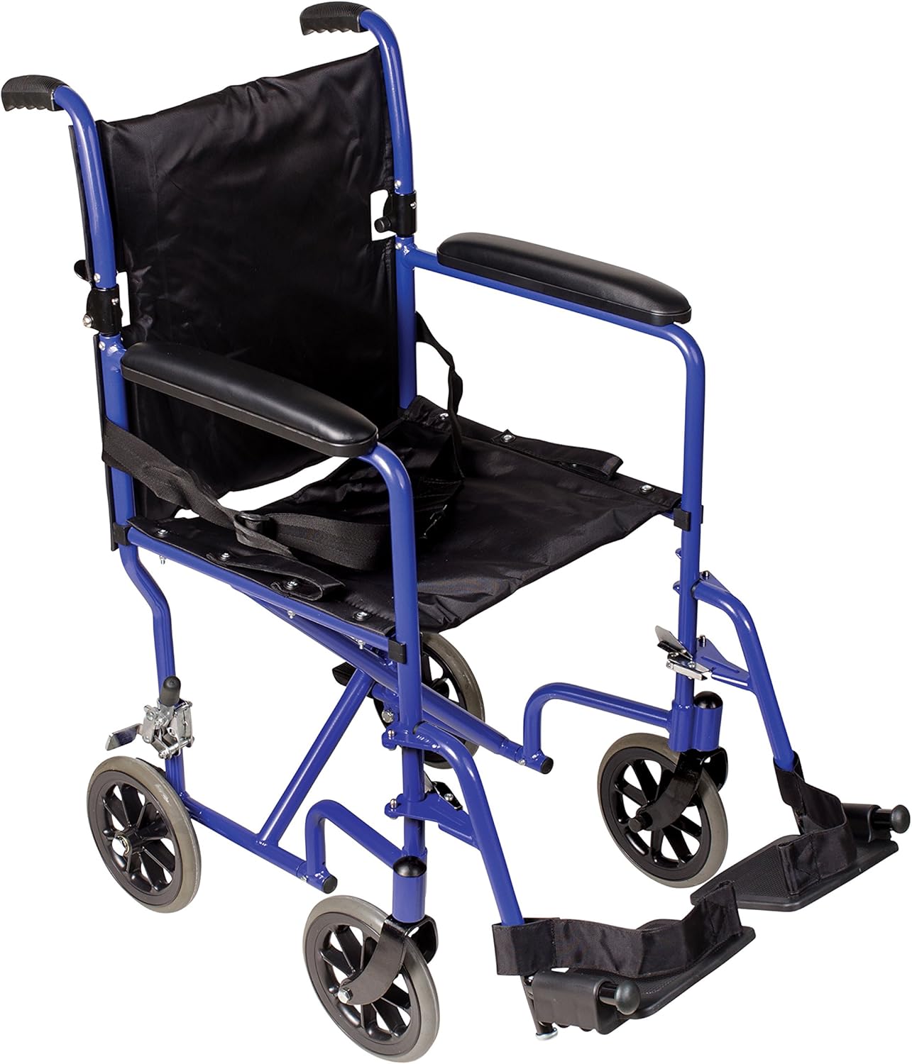 DMI Lightweight Folding Transport Chair Travel Wheelchair, Royal Blue : Health & Household