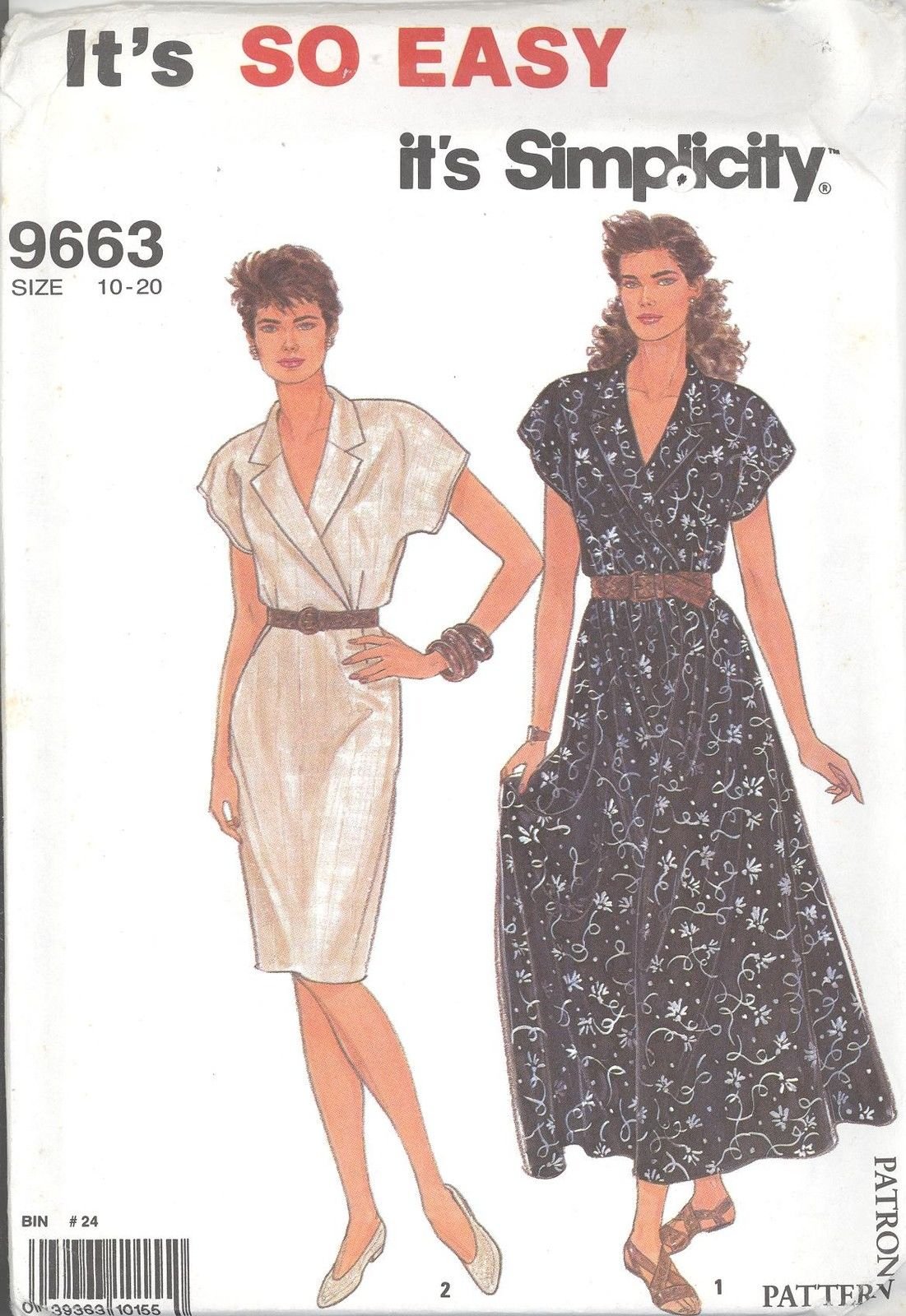 Patron de couture robe femme Simplicity 9663 toutes tailles du 10 au 20