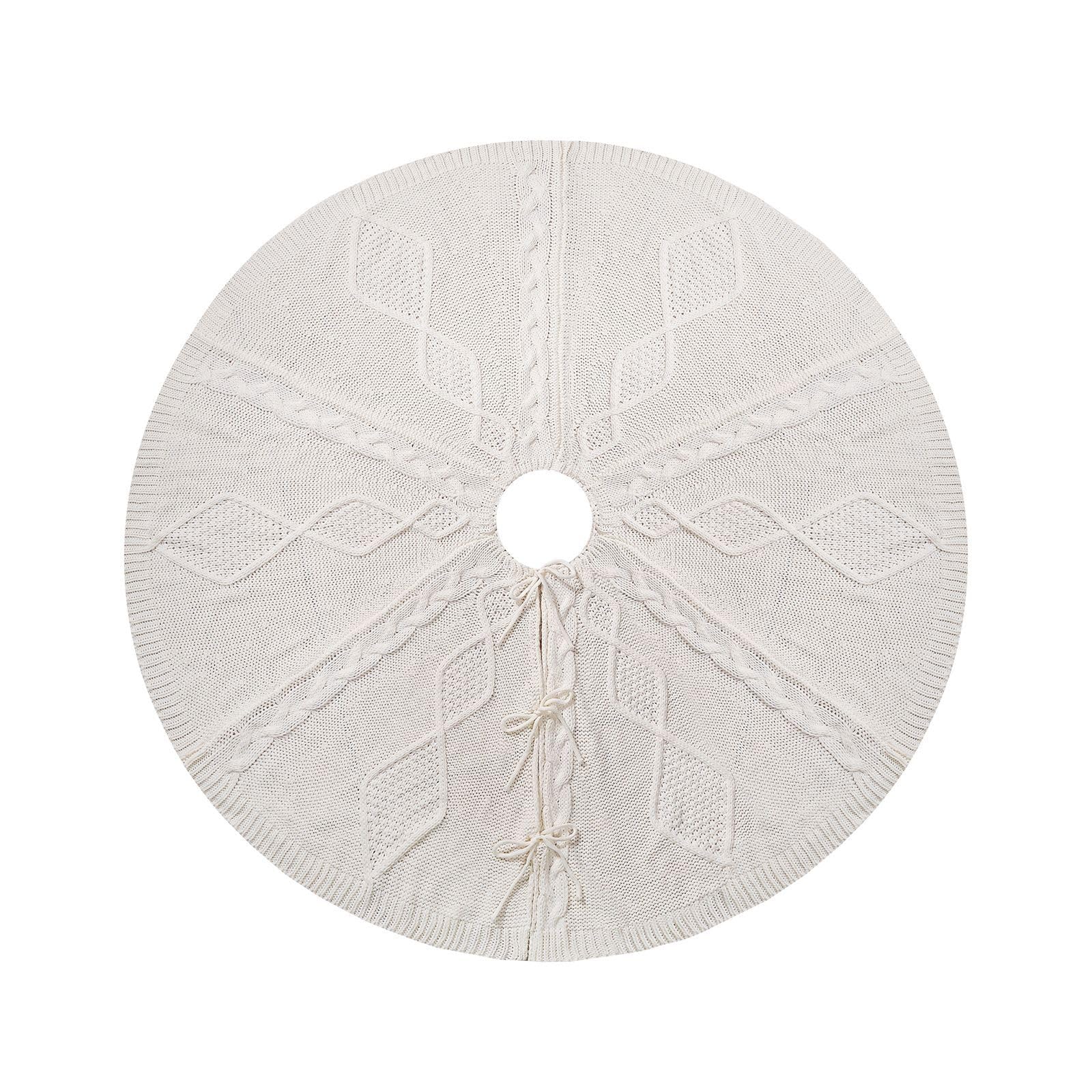 Jupe de sapin de Noël en tricot torsadé haut de gamme disponible en 91cm et 121cm