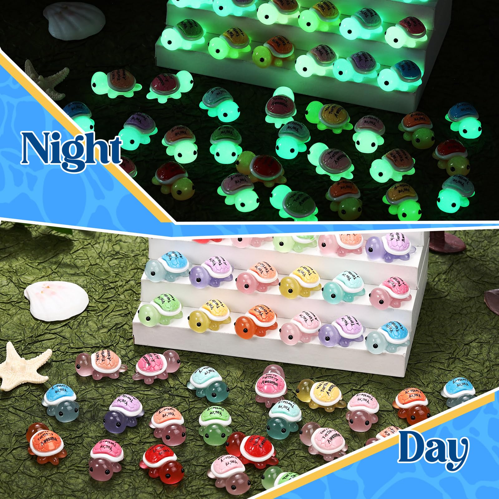 Simgoing 50 Pcs Mini Resin Turtles Emotional Tortoise Positive Funny Turtle Gifts Small Resin Toy Figures for Graduation Appreciation Employee Gifts