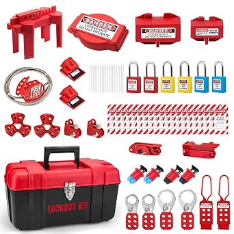 Lockout Tagout Kit Loto Hasp Lockout Steel Cable Lockout Plug Lock Out Tag Loto Safety Padlock Circuit Breaker Lockout Ball Valve Lockout Tagout Set Alamanda Loto Kit for Lock Out Tag Out Station