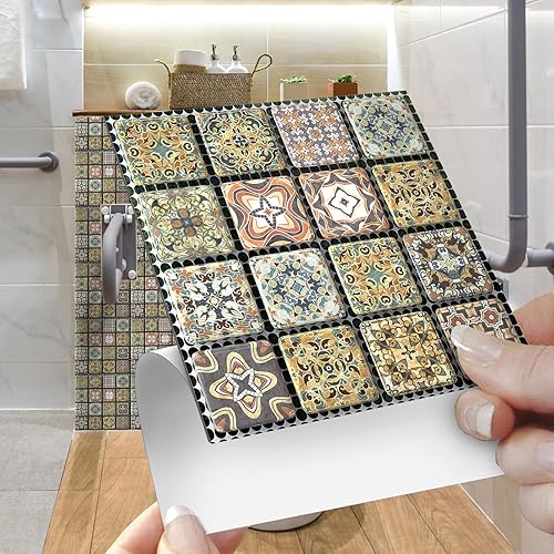Adhesivo para azulejos de mosaico, despegar y pegar, pegar en azulejos de pared para cocina, azulejos de pared, calcomanías de baño, autoadhesivos,