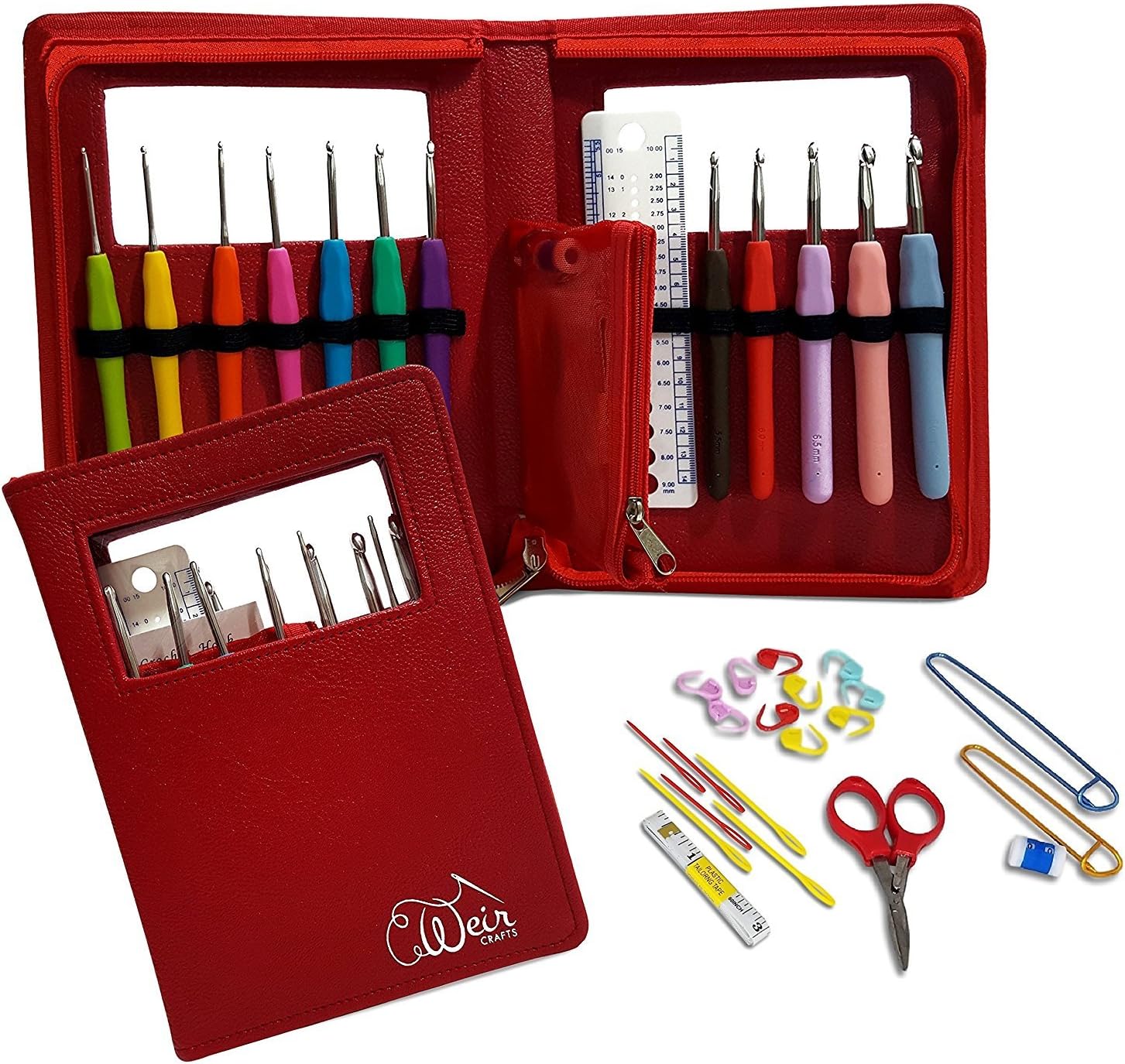Crochet Hook Kit with 12 Ergonomic Hooks and Case