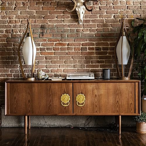 Miniatura 7 de MOLIGOU Aldaba de puerta con cabeza de león, aldaba decorativa para puerta delantera de 6 pulgadas, manija de anillo de puerta de león antiguo