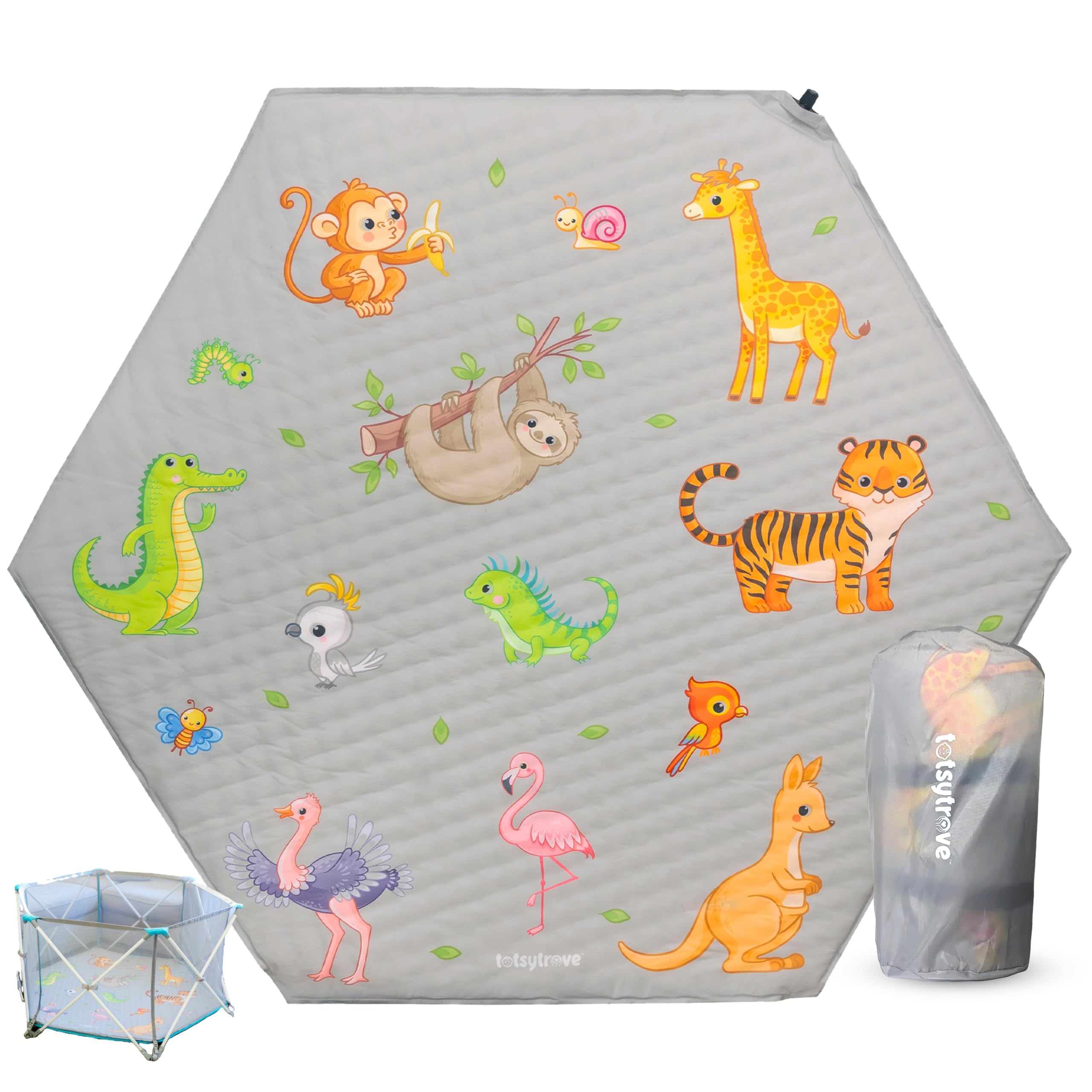 Self Inflating Hexagon Playpen Mat - 52