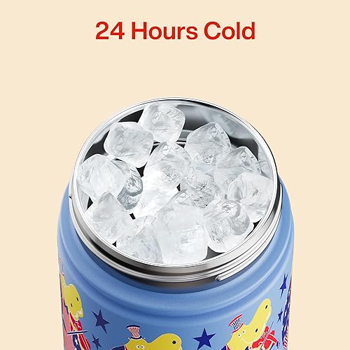 Miniatura 657 de ENCOOL Botella de agua aislada con popote, de acero inoxidable, a prueba de fugas, sin BPA, al vacío de doble pared que se mantiene fría durante 24