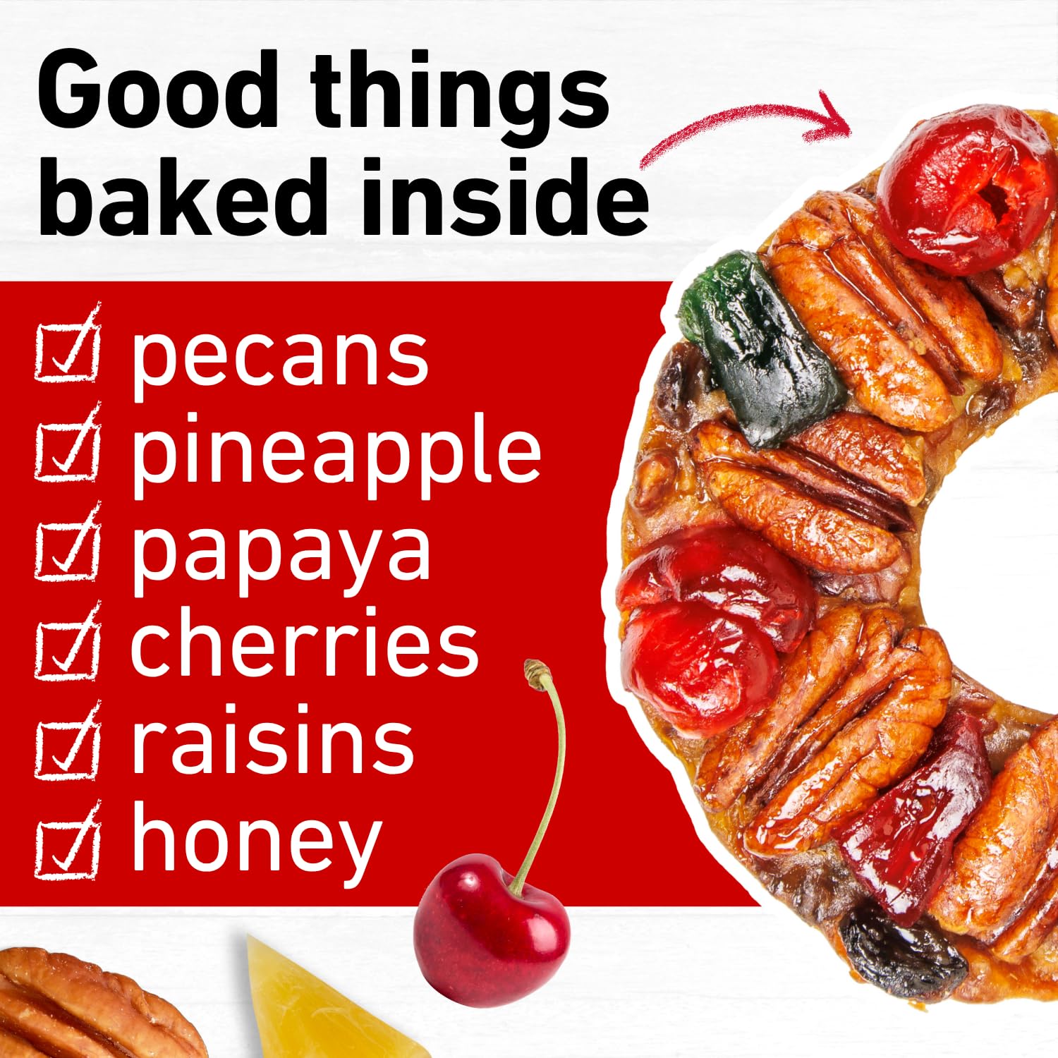 Collin Street Bakery Mini DeLuxe Fruitcake in Collectible Gift Tin - 5” Fruitcake Handcrafted Fresh with Pecans, Pineapple, Papaya, Ripe Cherries, Raisins, & Honey - Baked in Texas (9.9 oz)