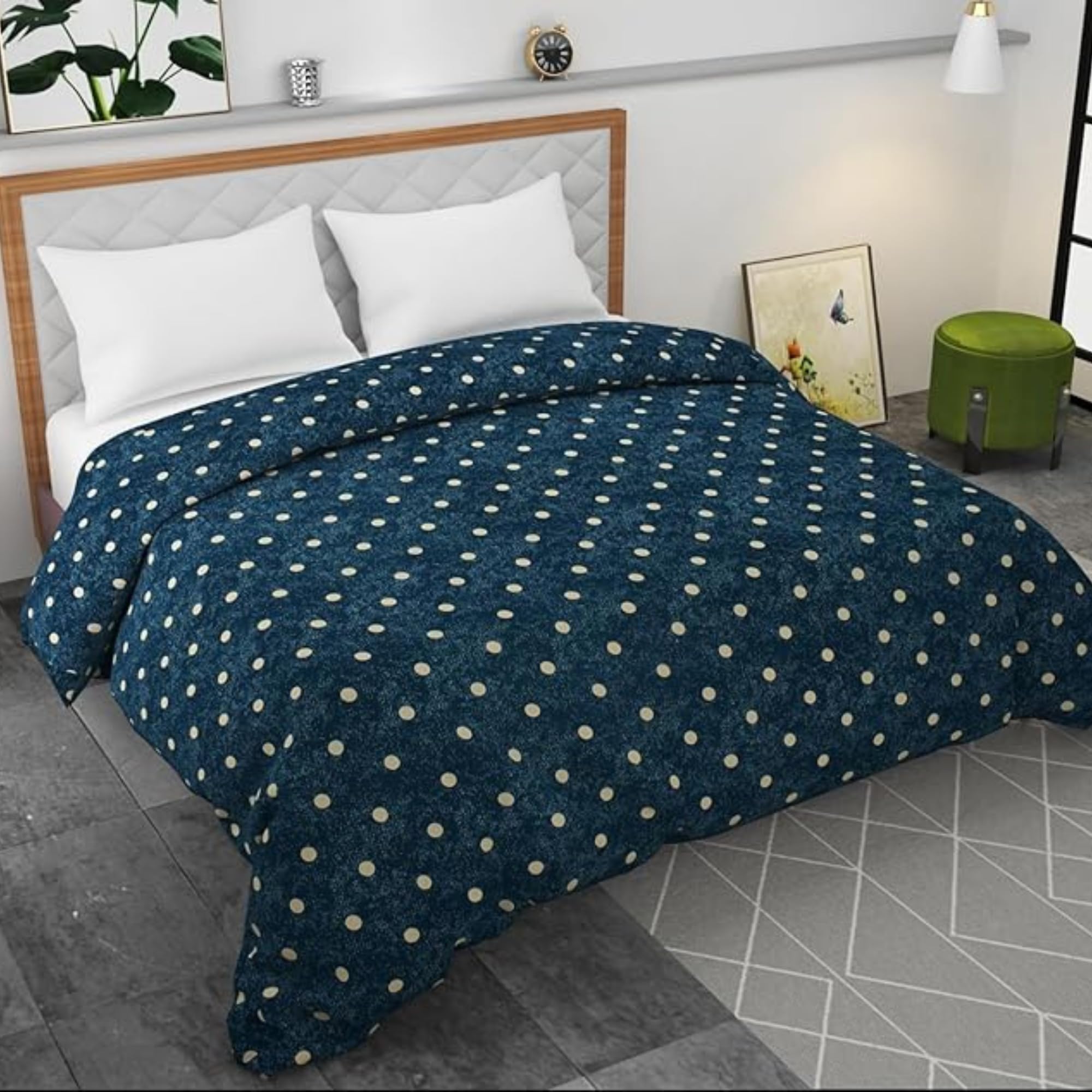 Bromwick Soft Cotton Duvet Cover for Double Bed | Printed Quilt & Blanket Cover | Razai Cover with Zipper Closure | Soft & Breathable Bedding Cover (90X100) Inches. (Blue)-image-36