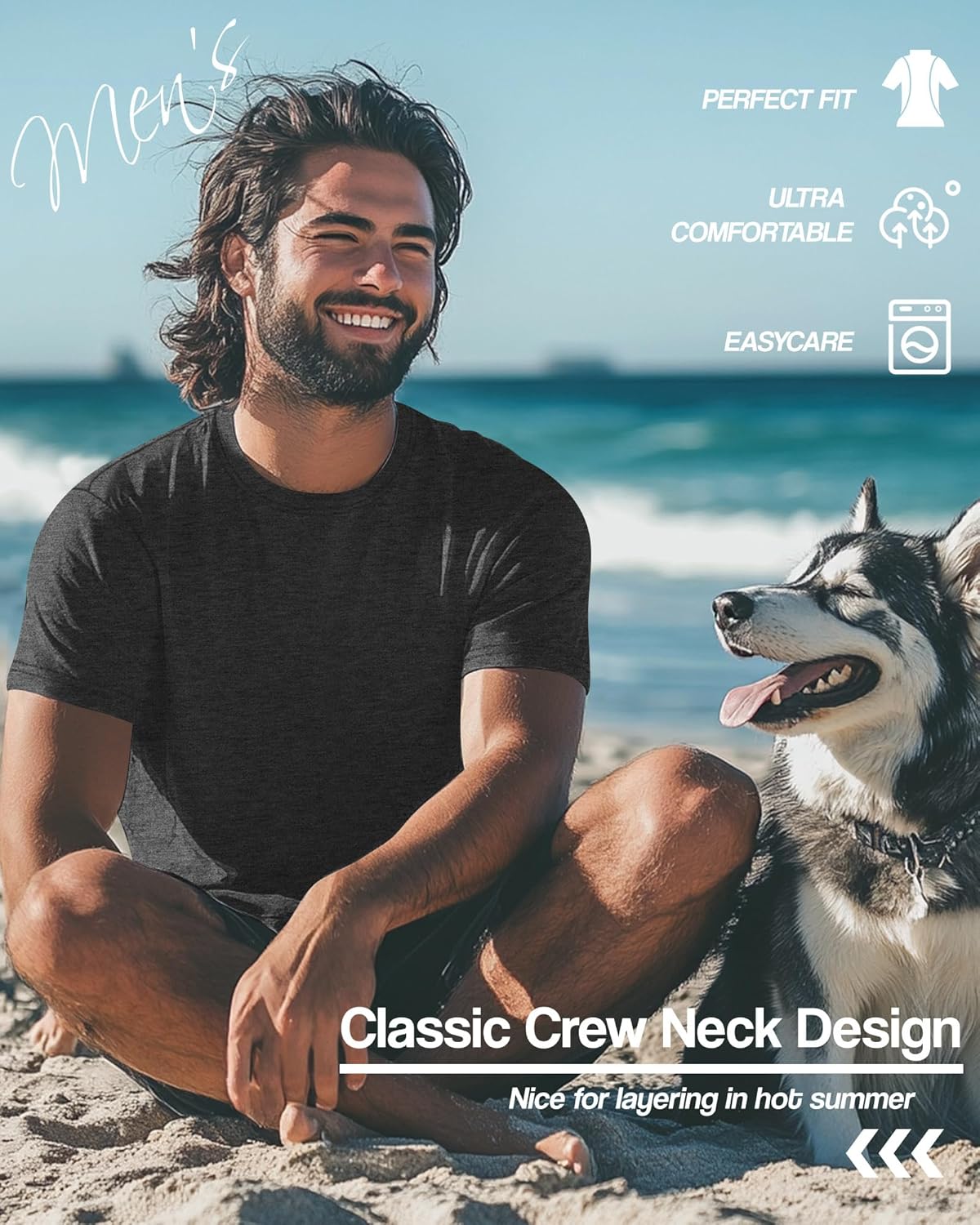 Neer 4 Pack Men's Big and Tall Shirts Summer Cotton Short Sleeve Tee Crew Neck Casual Top Basic Oversize T Shirts - Image 3