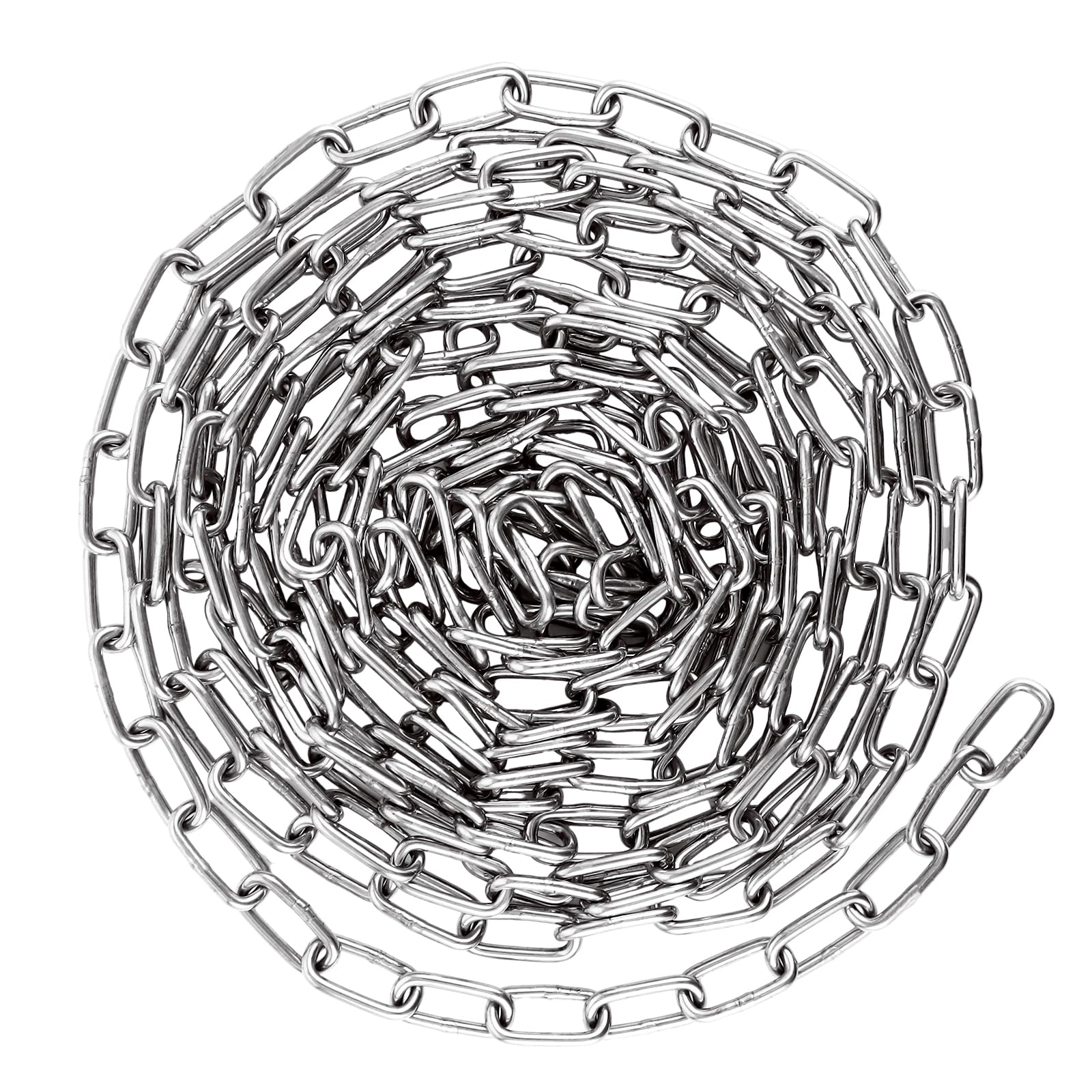 Chaîne en acier inoxydable 4 mm maillons soudés 6 mètres pour arrimage et bricolage