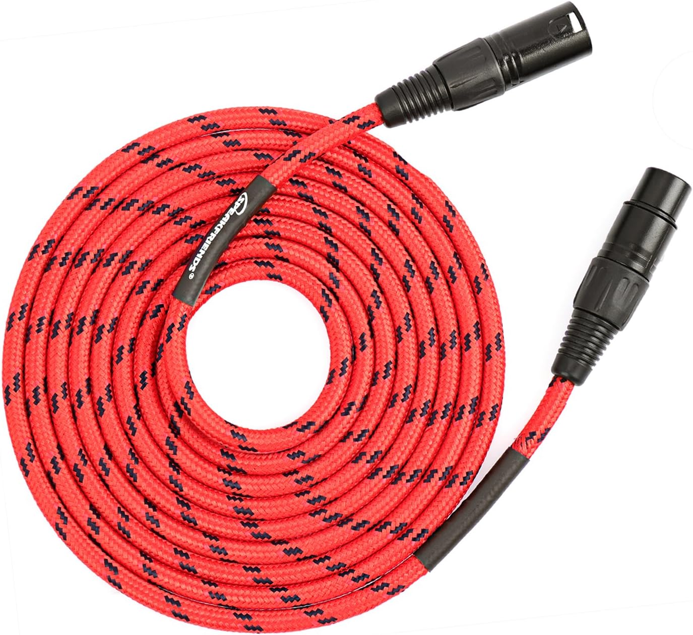 10ft Microphone Cable XLR Male to XLR Female Balanced Red Mic Cables by SPEAKFRIENDS C Series - 10 Feet