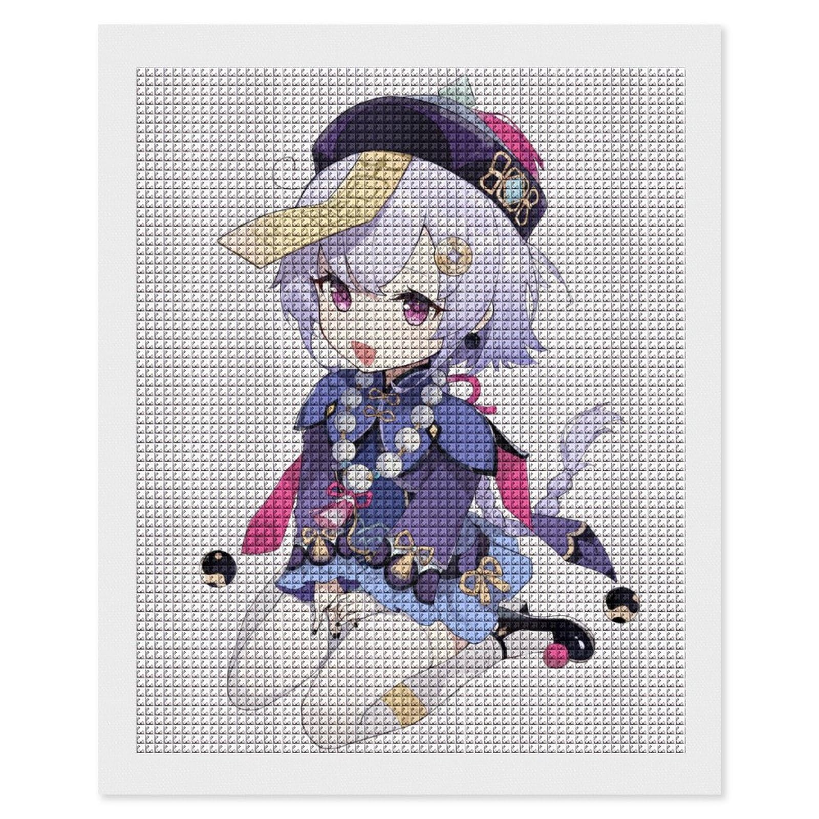 Amazon.co.jp: 原神-白い背景の七七5Dダイヤモンドアート キット DIY