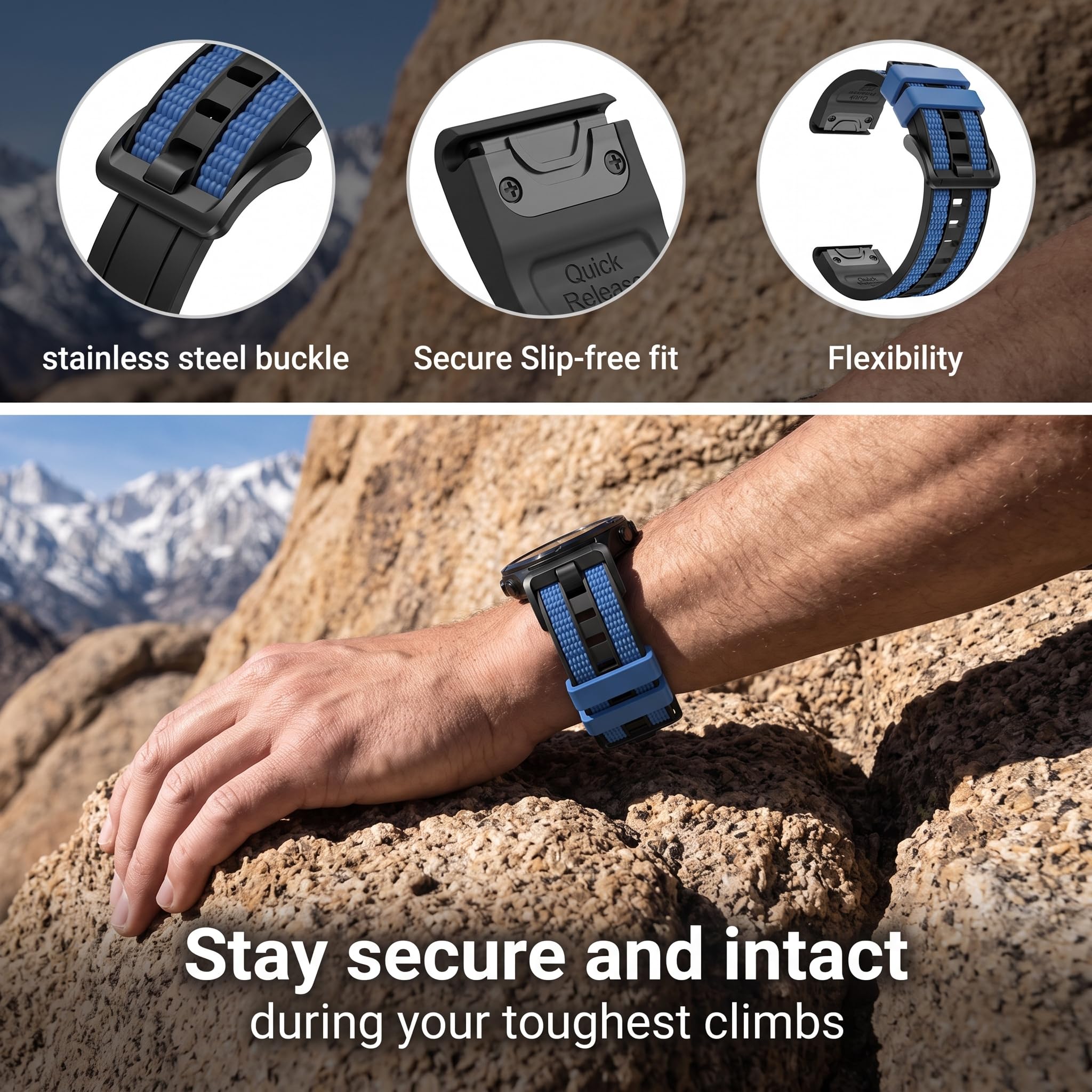 Bracelet de montre Quickfit 22 mm pour Garmin Fenix 8/7/6/5/Epix Gen 2 (47