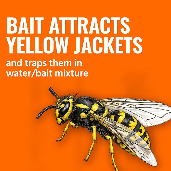 TERRO Outdoor Yellow Jacket Trap with Bait - Easy to Use - T362 - No Chemical Insecticides - Effective Yellowjacket Trap - Includes Bait